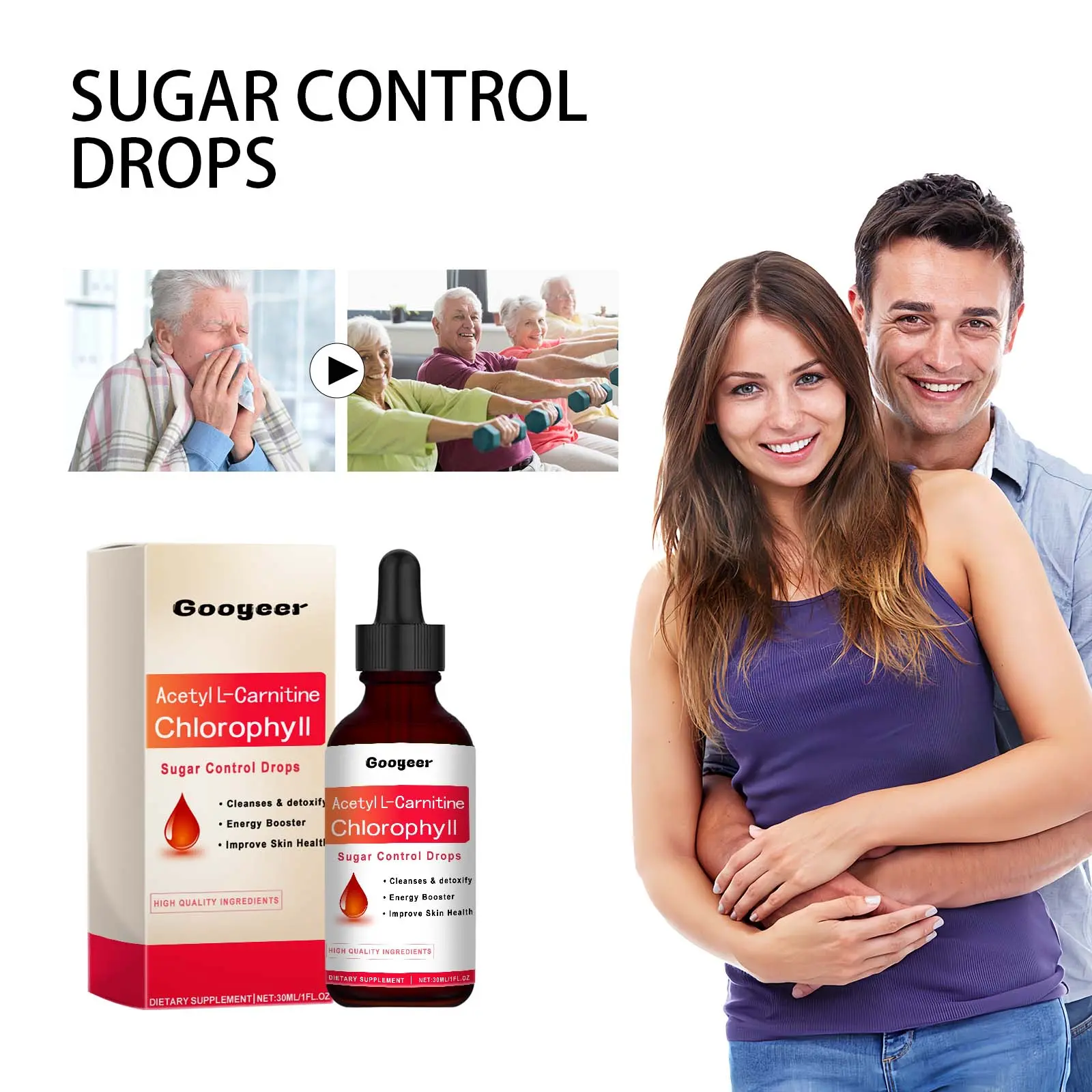 Acetyl-Carnitine Chlorophyll Drops for Daily Nutritional Wellness - Googeer 8 googeer acetyil carnitine sugar control GOI02 A027 30 RD1 1932