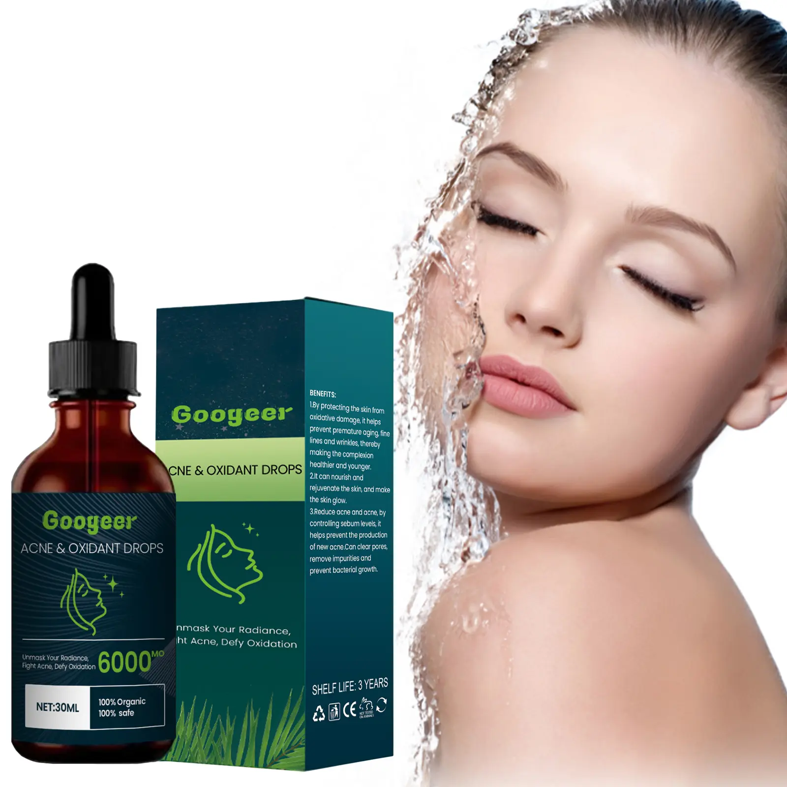 Googeer Acne Drops - Hydrating Skin Supplement for Clear Skin 7 googeer acne drops deep hydrating GOH02 A002 30 GN1 3342