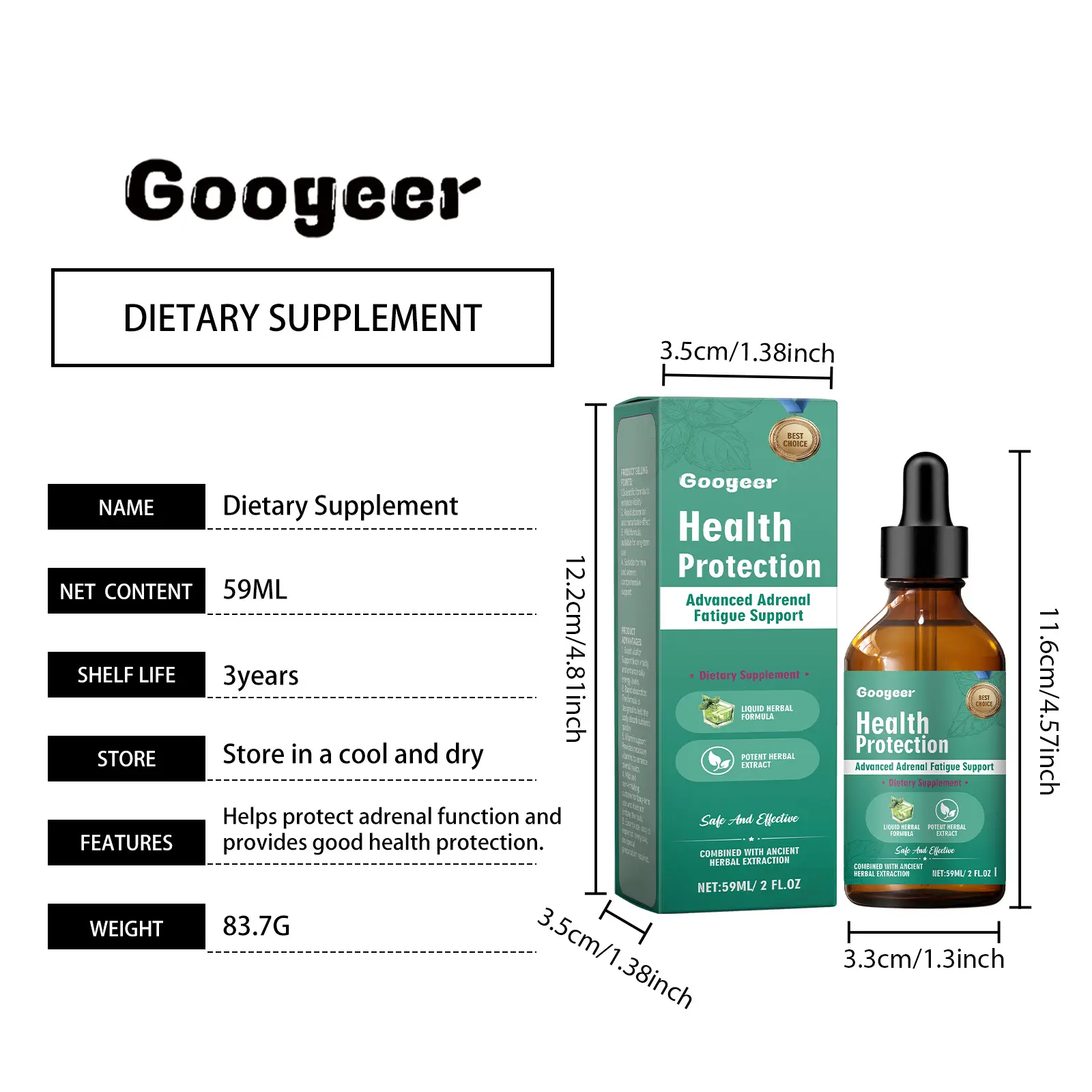 Adrenal Support Supplement for Wellness and Nutrient Absorption - Googeer 7 googeer adrenal support supplement GO I02 0151 01 691