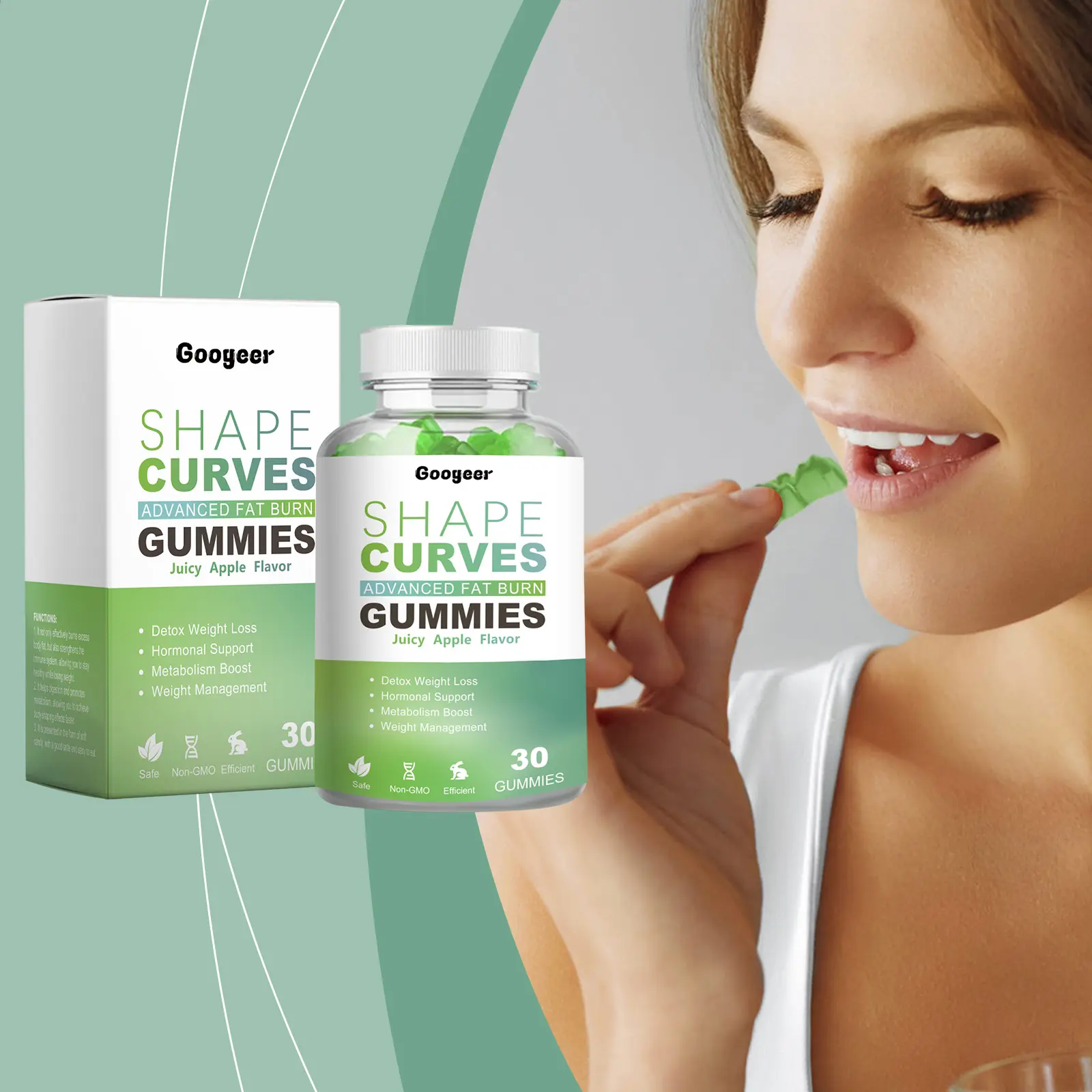 Energy Gummies with Natural Fruit Flavor by Googeer 8 googeer advanced fat burn gummies GO I02 0168 01 352