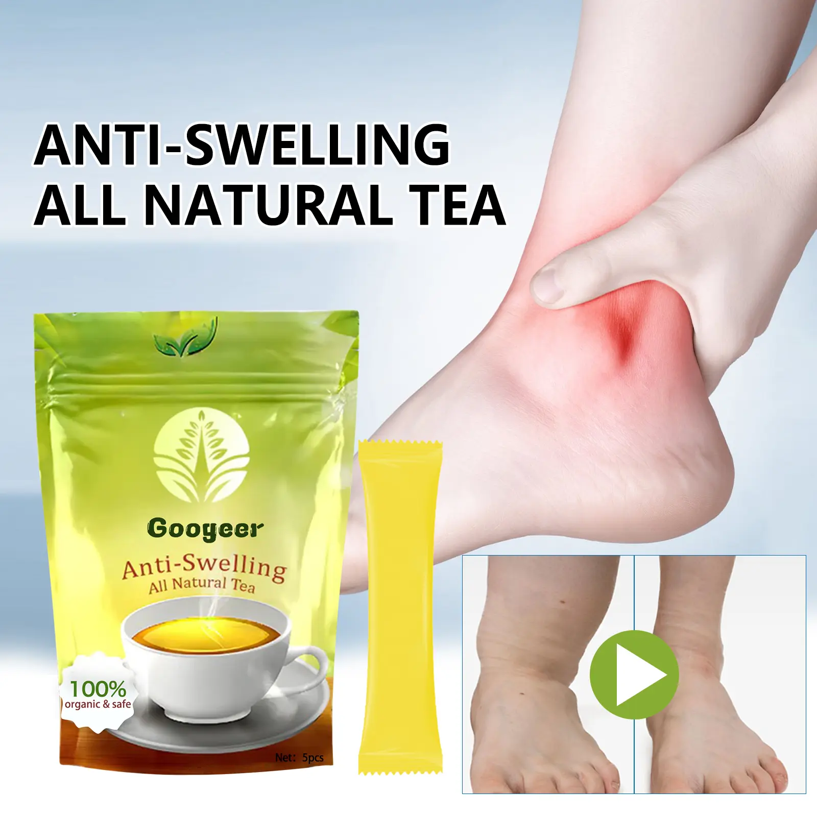 Anti-Swelling Slimming Tea for Natural Fluid Balance Herbal Blend - GoGetter 8 googeer anti swelling natural tea slimming GOH01 A004 5 YE1 2443