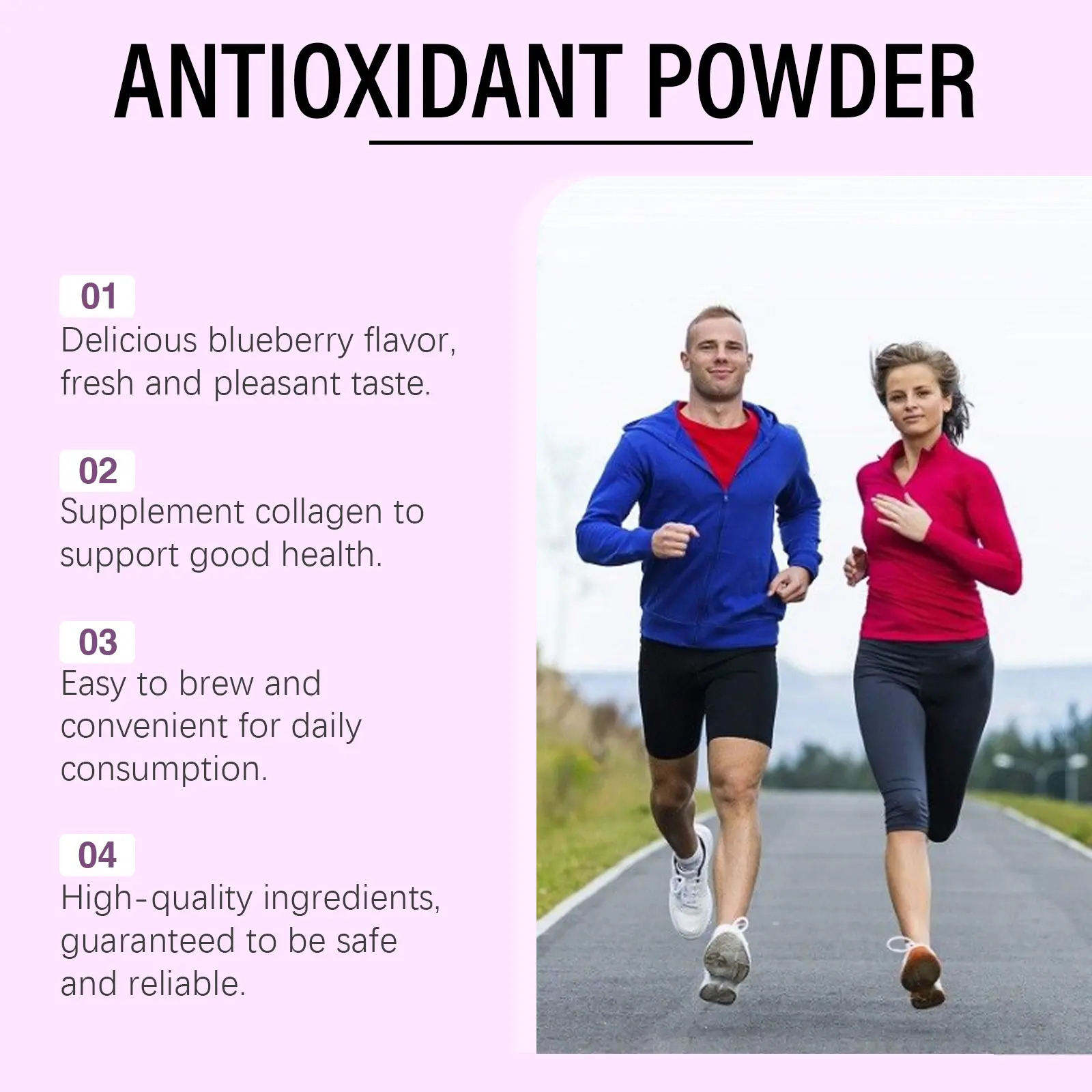 Antioxidant Drink Powder with Collagen Peptides - Blueberry Flavor 14 googeer antioxidant powder body GO A06 0003 01 4166