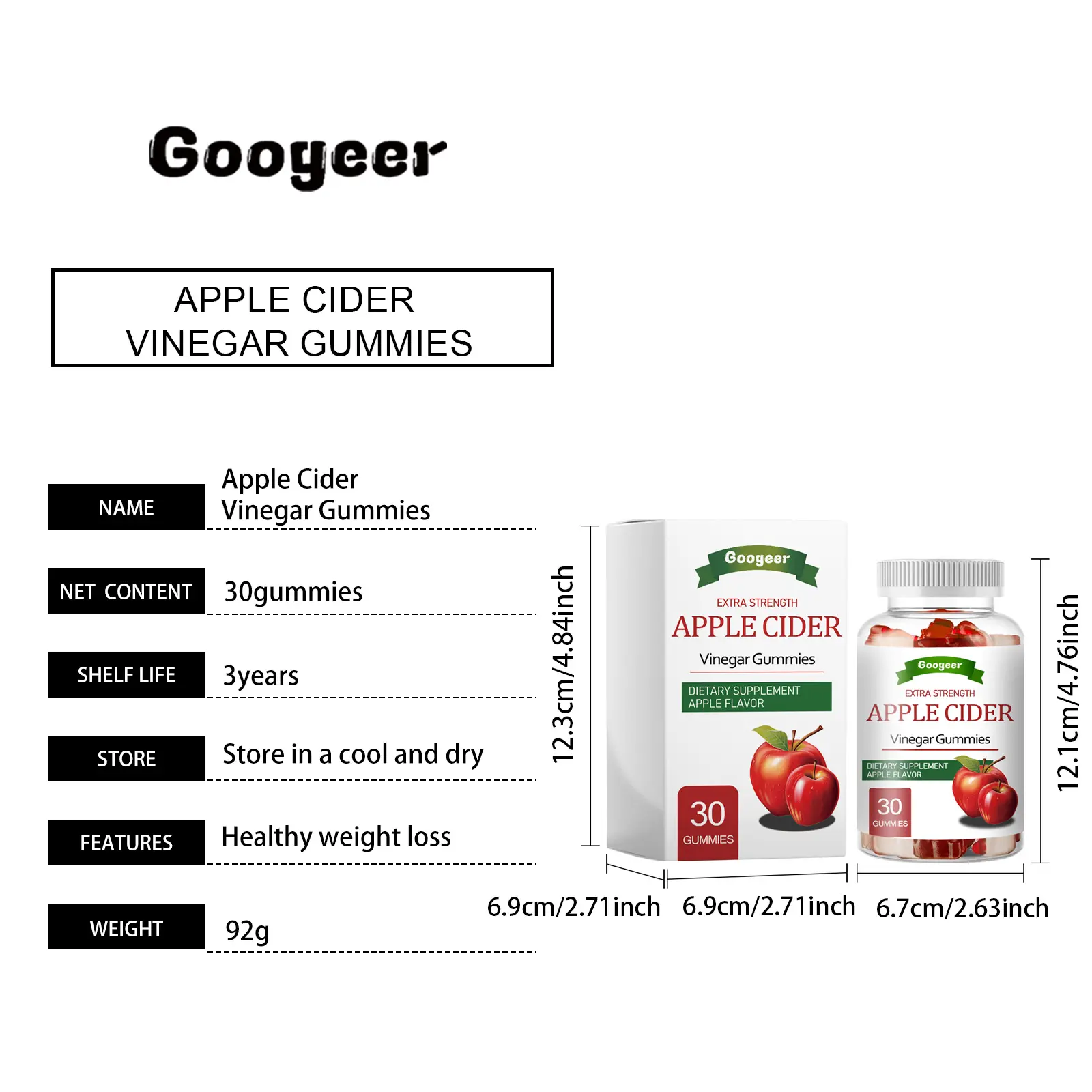 Apple Cider Vinegar Gummies for Daily Wellness Support - Googer 7 googeer apple cider vinegar gummies GOB07 A006 30 WH1 1337