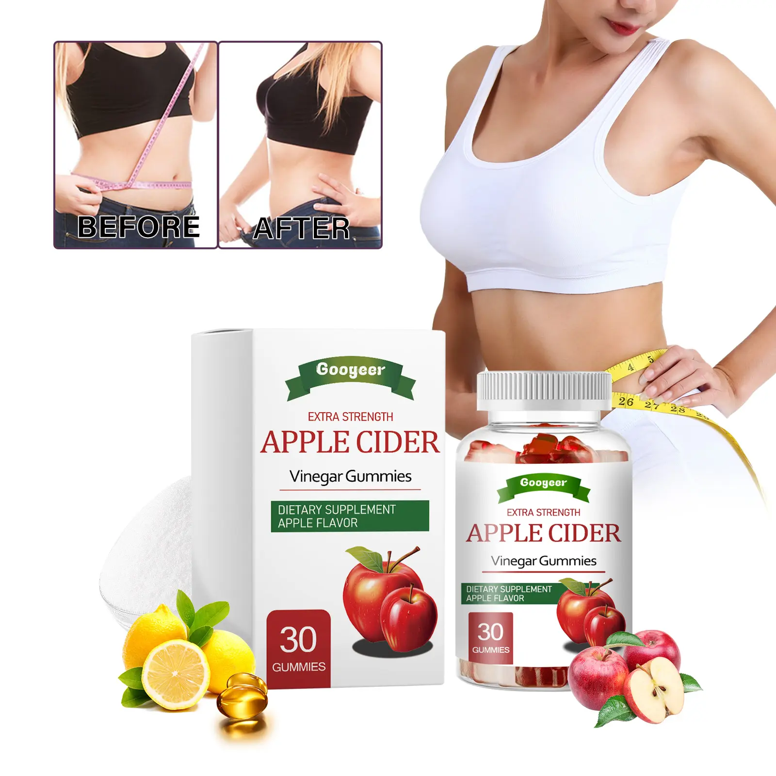 Apple Cider Vinegar Gummies for Daily Wellness Support - Googer 8 googeer apple cider vinegar gummies GOB07 A006 30 WH1 1338