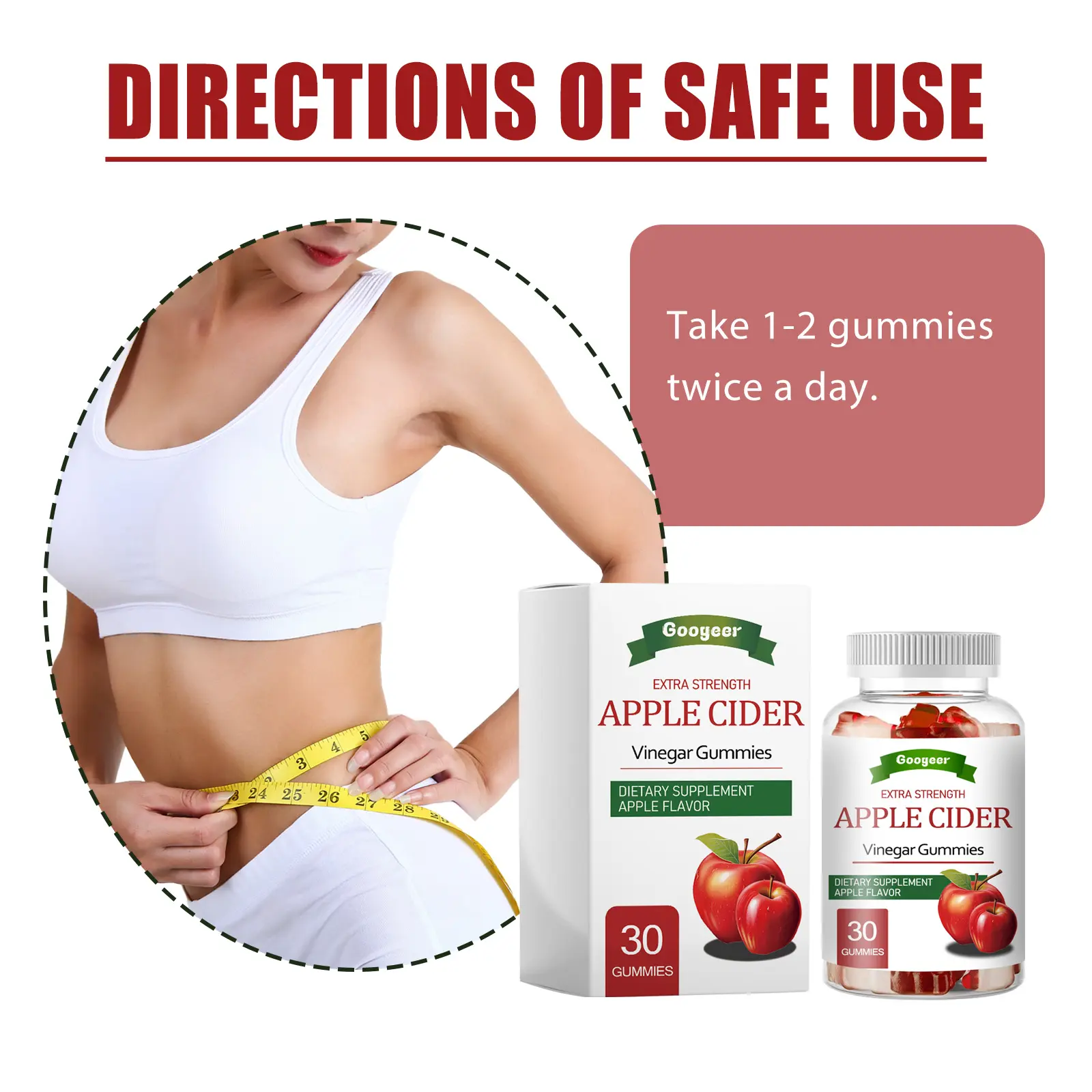 Apple Cider Vinegar Gummies for Daily Wellness Support - Googer 10 googeer apple cider vinegar gummies GOB07 A006 30 WH1 1340
