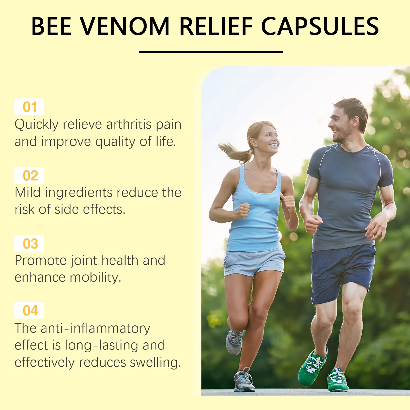 Arthritis Pain Relief Capsules for Joint Care with Bee Venom Googeer 12 googeer arthritis pain relief capsules GOB07 A040 90 WH1 2490