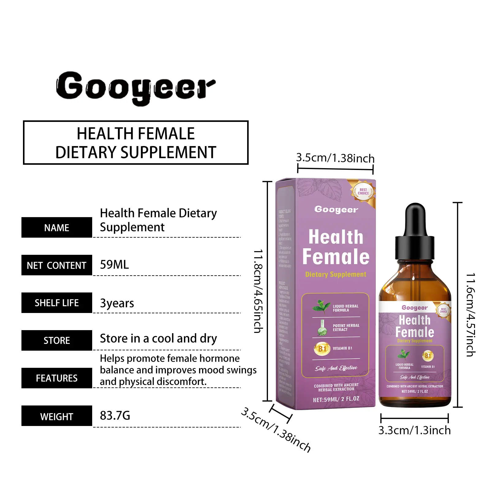 Women's Balance Support Dietary Supplement with Mint Leaf Extract - Googeer 7 googeer balance support supplement women GO I02 0147 01 3534