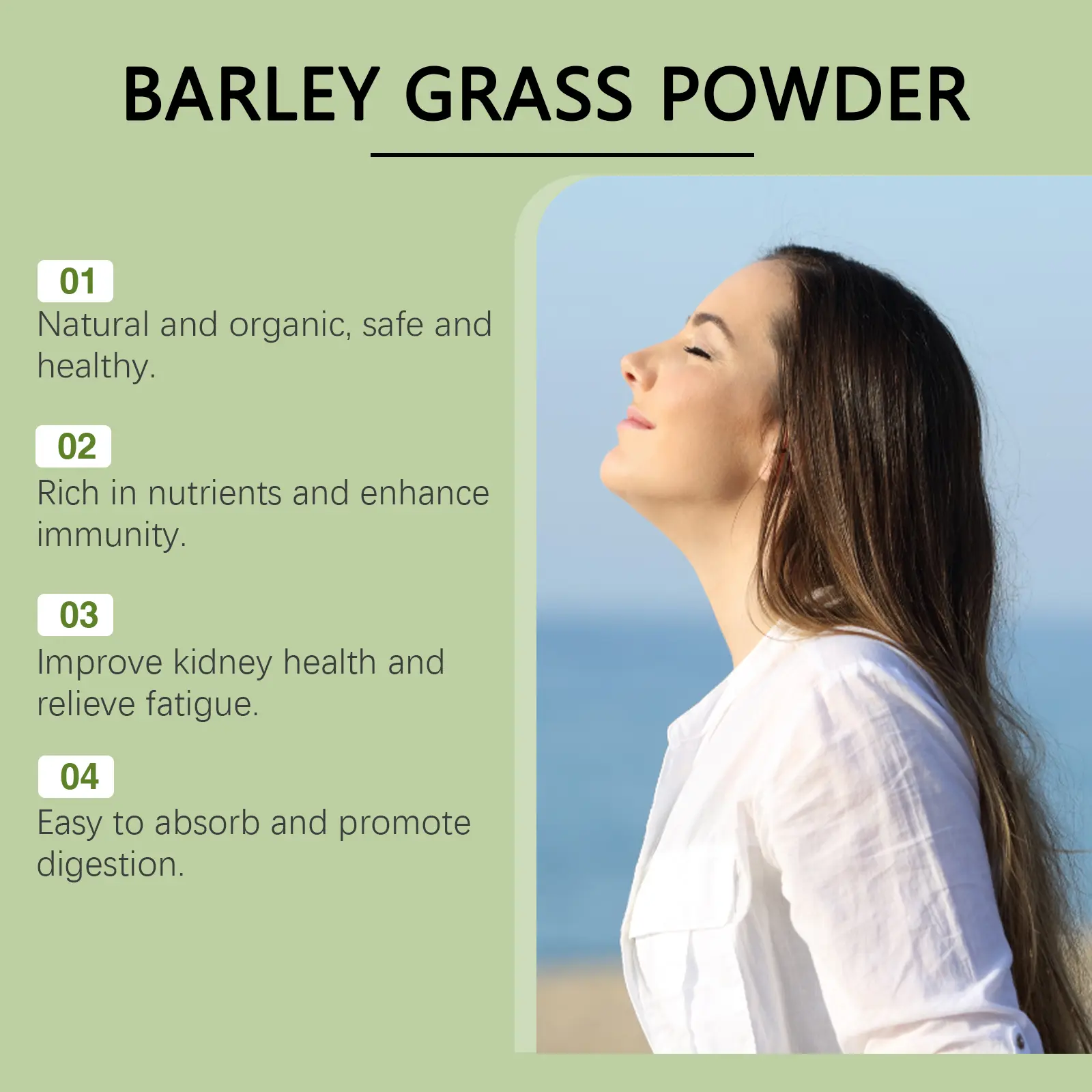 Barley Grass Powder Nutrient-Rich Dietary Supplement - Googer 13 googeer barley grass powder body GO B07 0069 01 3894