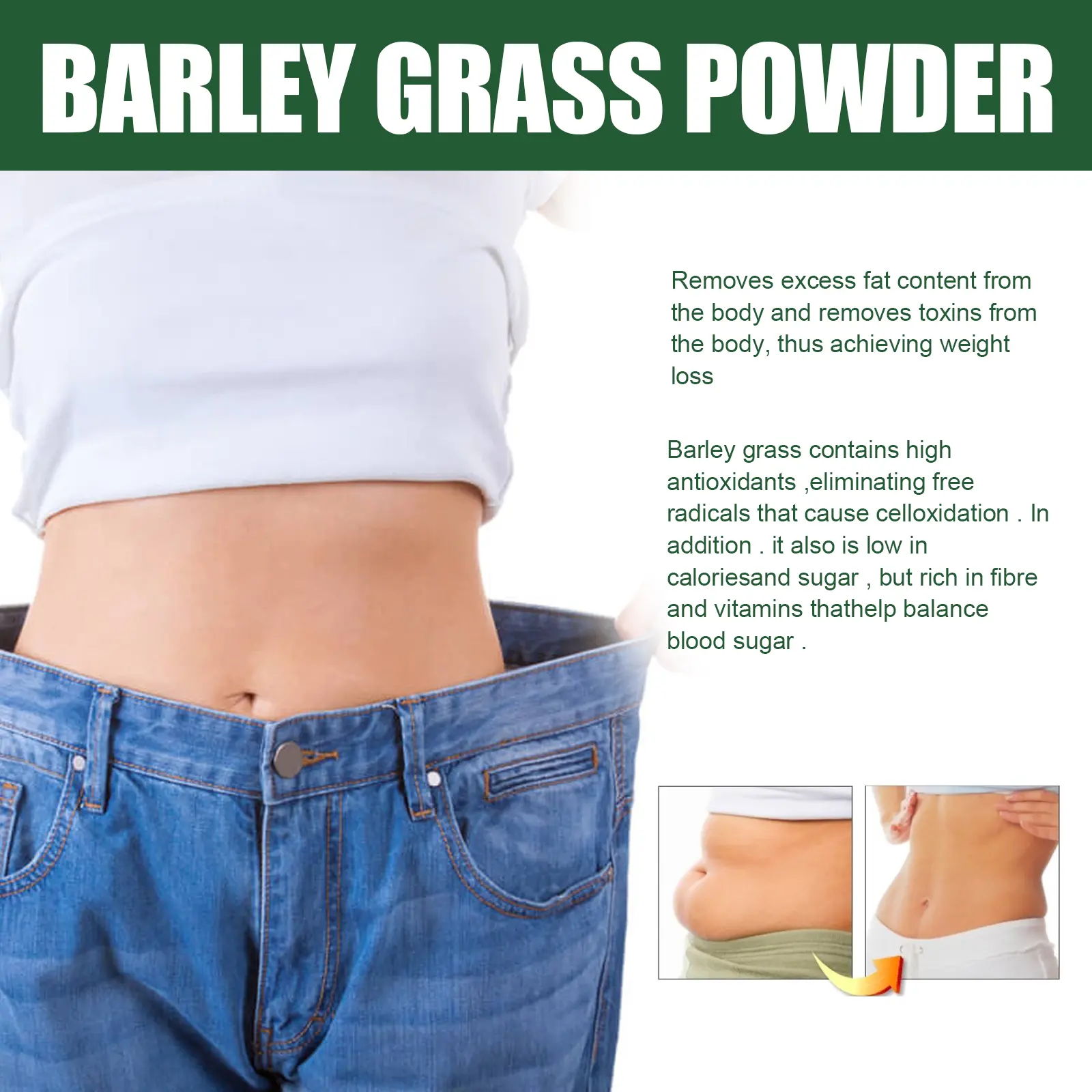 Barley Grass Powder Dietary Supplement Pack - GoGetter 9 googeer barley powder body shaping GOH01 A002 20 GN1 3109