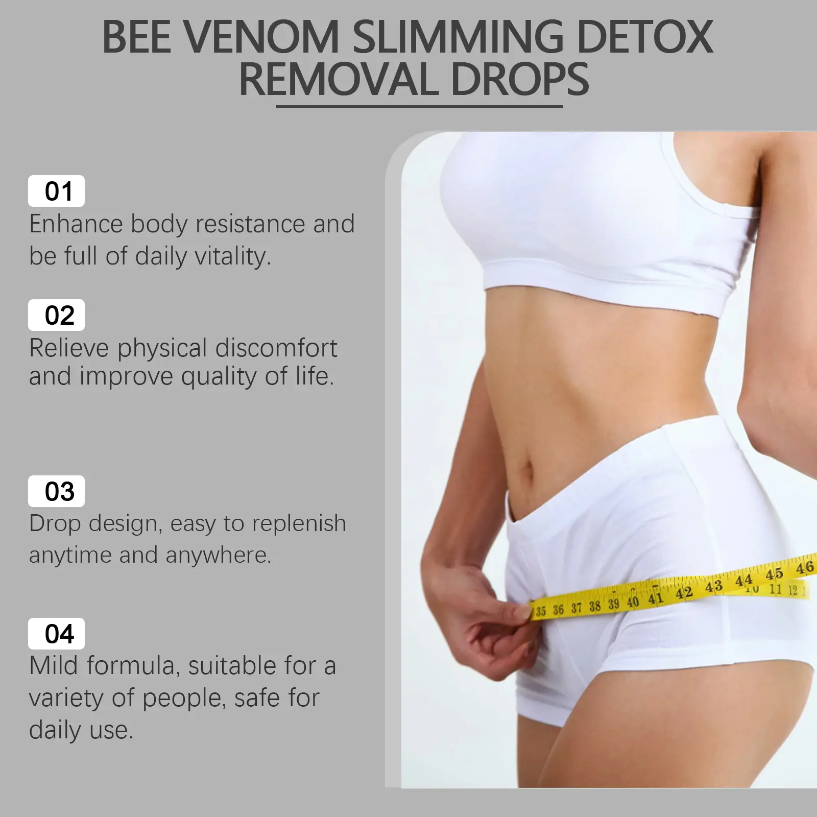 Bee Venom Dietary Supplement Drops with Vitamin B1 by Googeer 13 googeer bee venom slimming detox drops GO I02 0153 01 3672