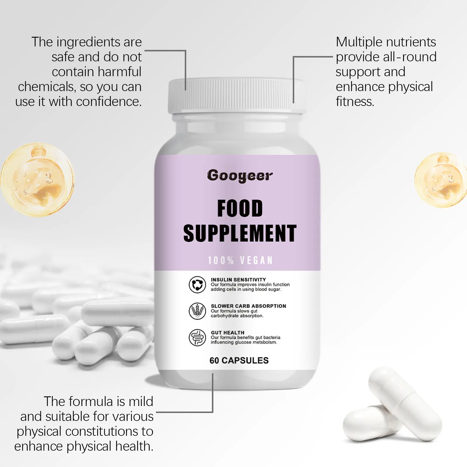 Googeer Dietary Supplement Capsules for Daily Wellness - Googeer 14 googeer blood sugar control balance capsule GO B07 0064 01 3628