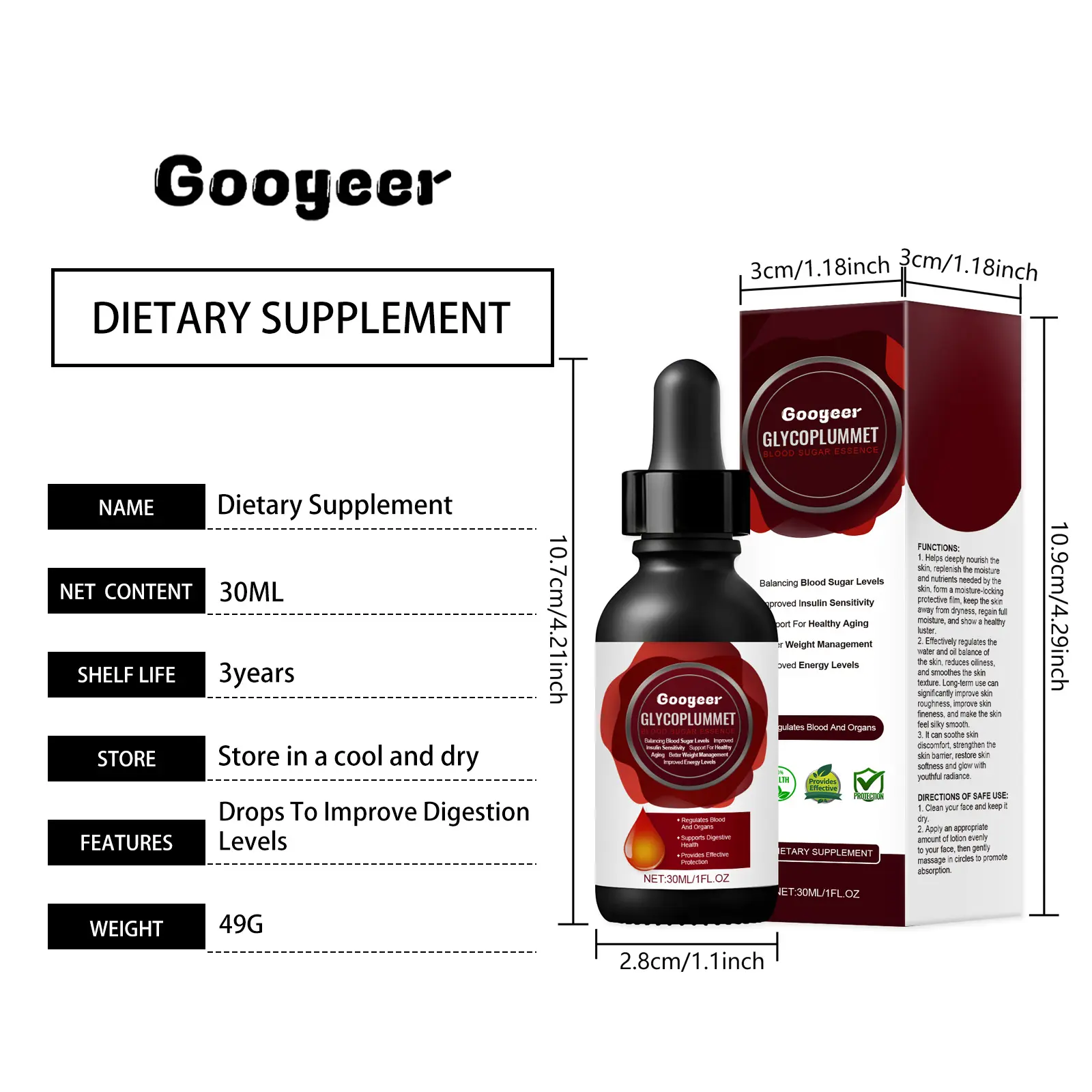 Blood Sugar Support Drops for Metabolic Balance - Googler 7 googeer blood sugar control solution GOB07 A063 30 RD1 3459