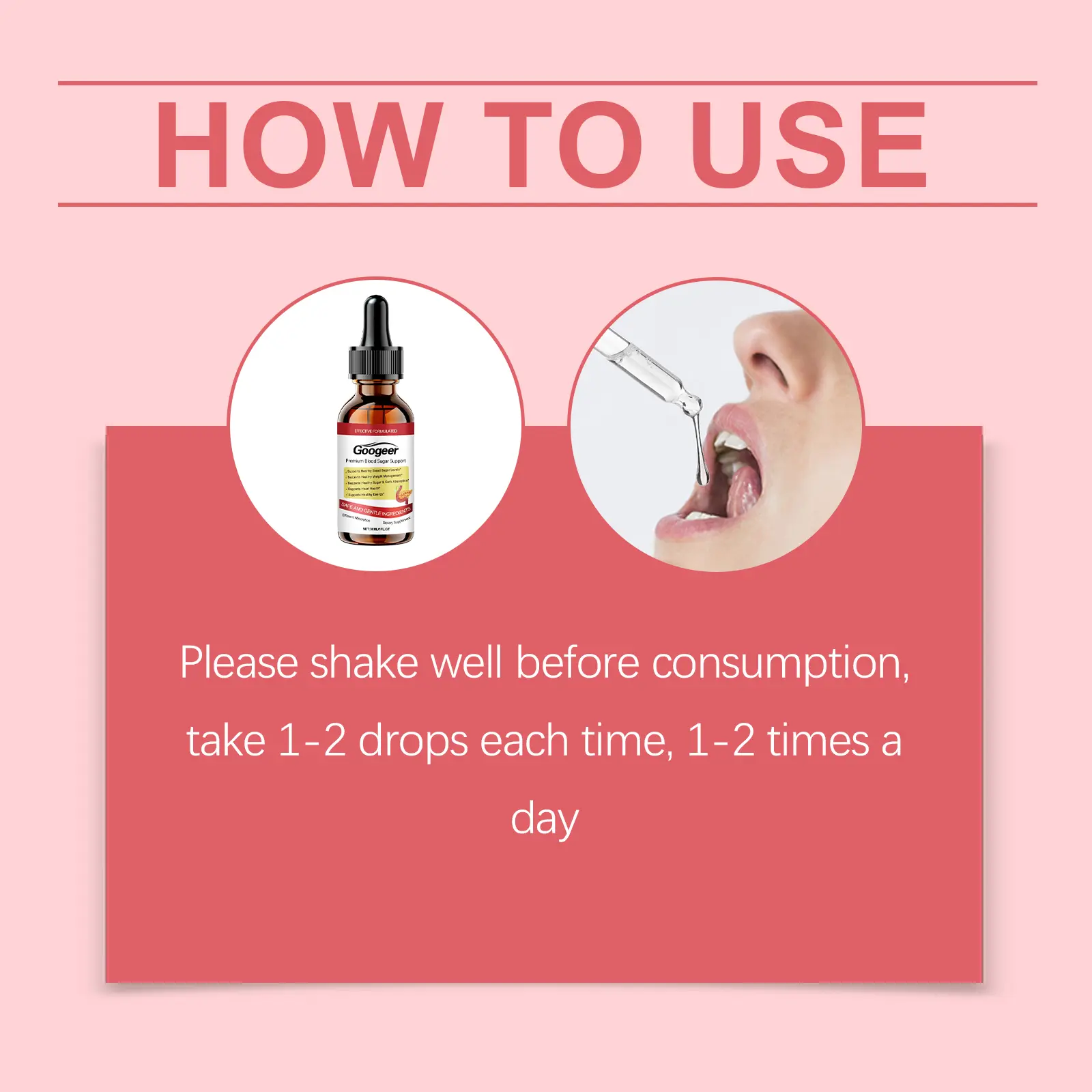 Blood Sugar Support Supplement Drops - Liquid Vitamin B1 Formula 10 googeer blood sugar control supplement drops GO I03 0018 01 4952