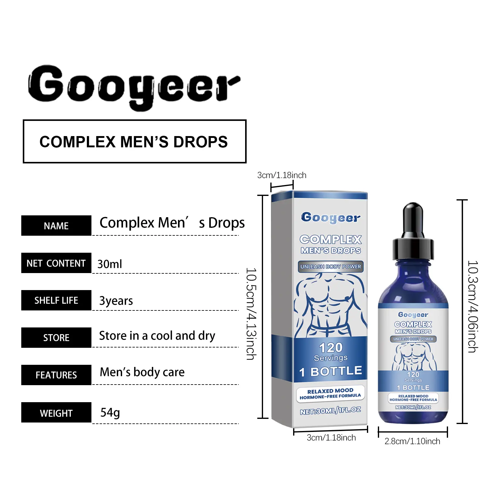 Googeer Body Care Drops for Men - Wellness Supplement Formula 7 googeer body care drops men supplement GOI02 A051 30 BU1 2701