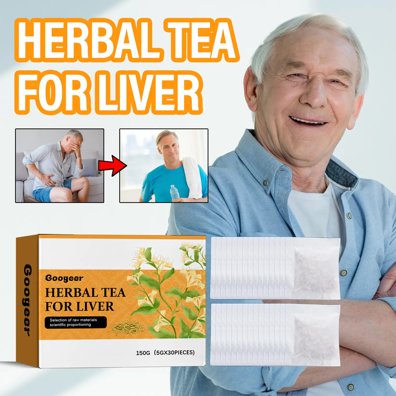 Body Care Tea with Bergamot & Peppermint - Googeer 8 googeer body care tea relieve discomfort GOH01 A007 150 YE1 390