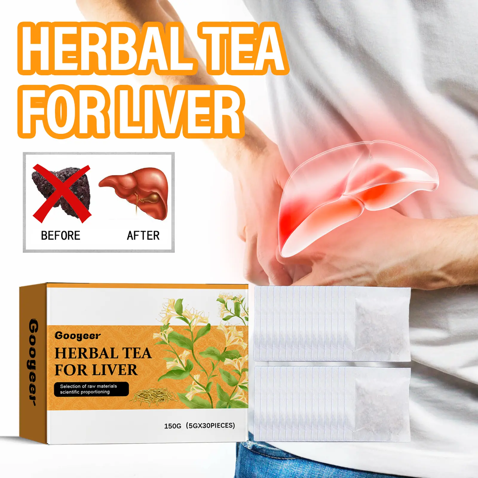 Body Care Tea with Bergamot & Peppermint - Googeer 15 googeer body care tea relieve discomfort GOH01 A007 150 YE1 397