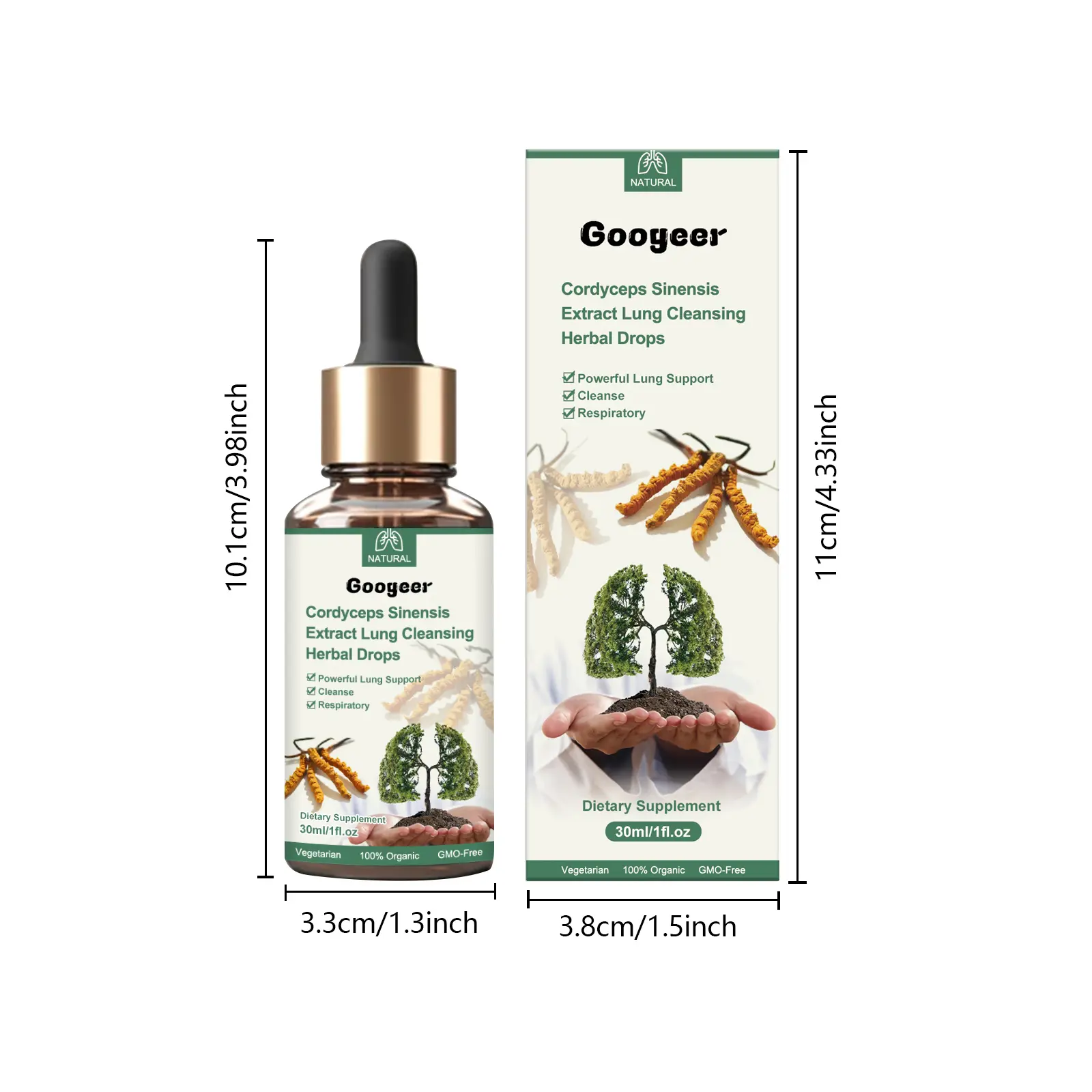 Body Cleansing Drops for Respiratory Support - Herbal Extract Formula 7 googeer body cleansing drops nasal GOH02 A012 30 WH1 4117