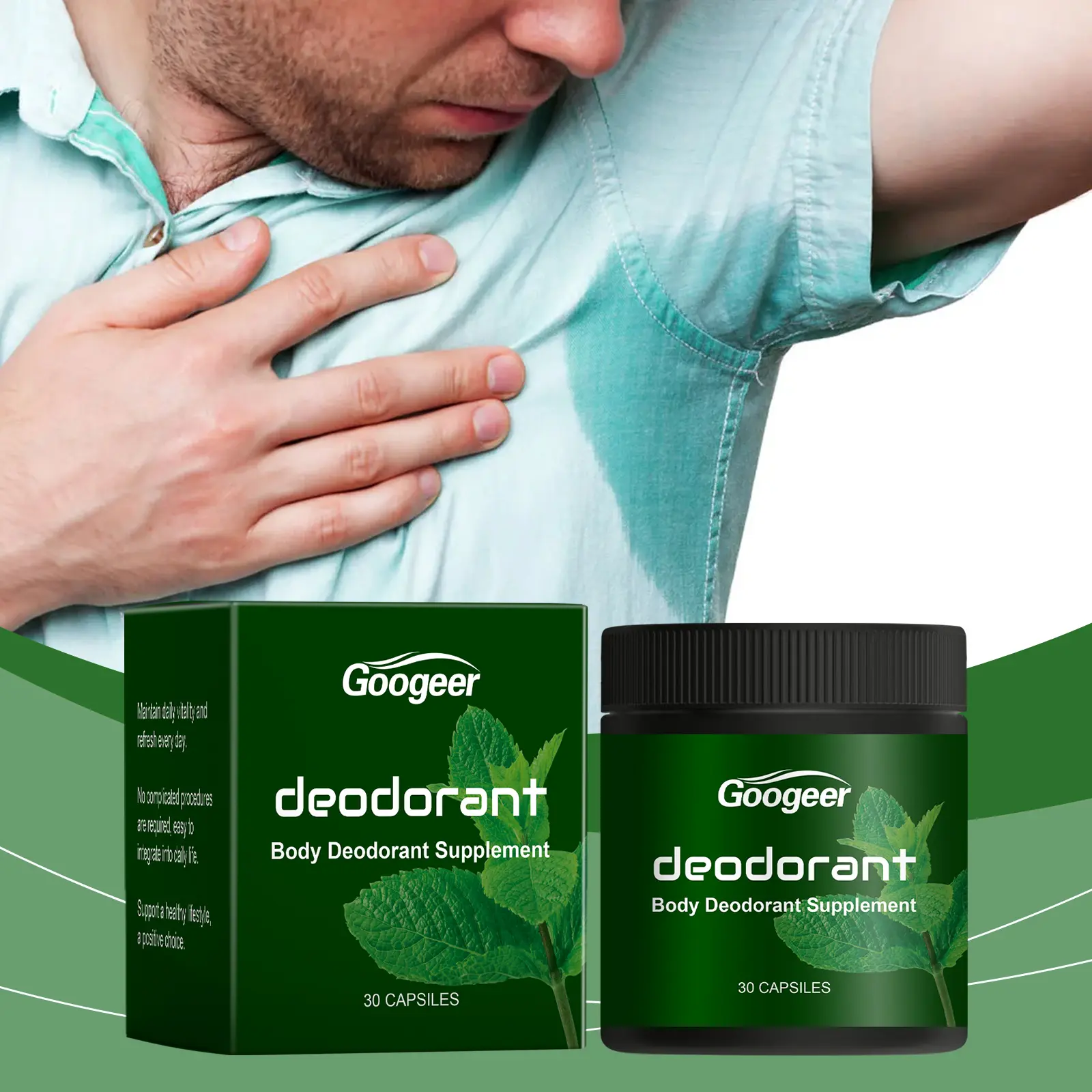 Body Deodorant Capsules with Vitamin C for All-Day Freshness 8 googeer body deodorant capsules GO B04 0006 01 4464