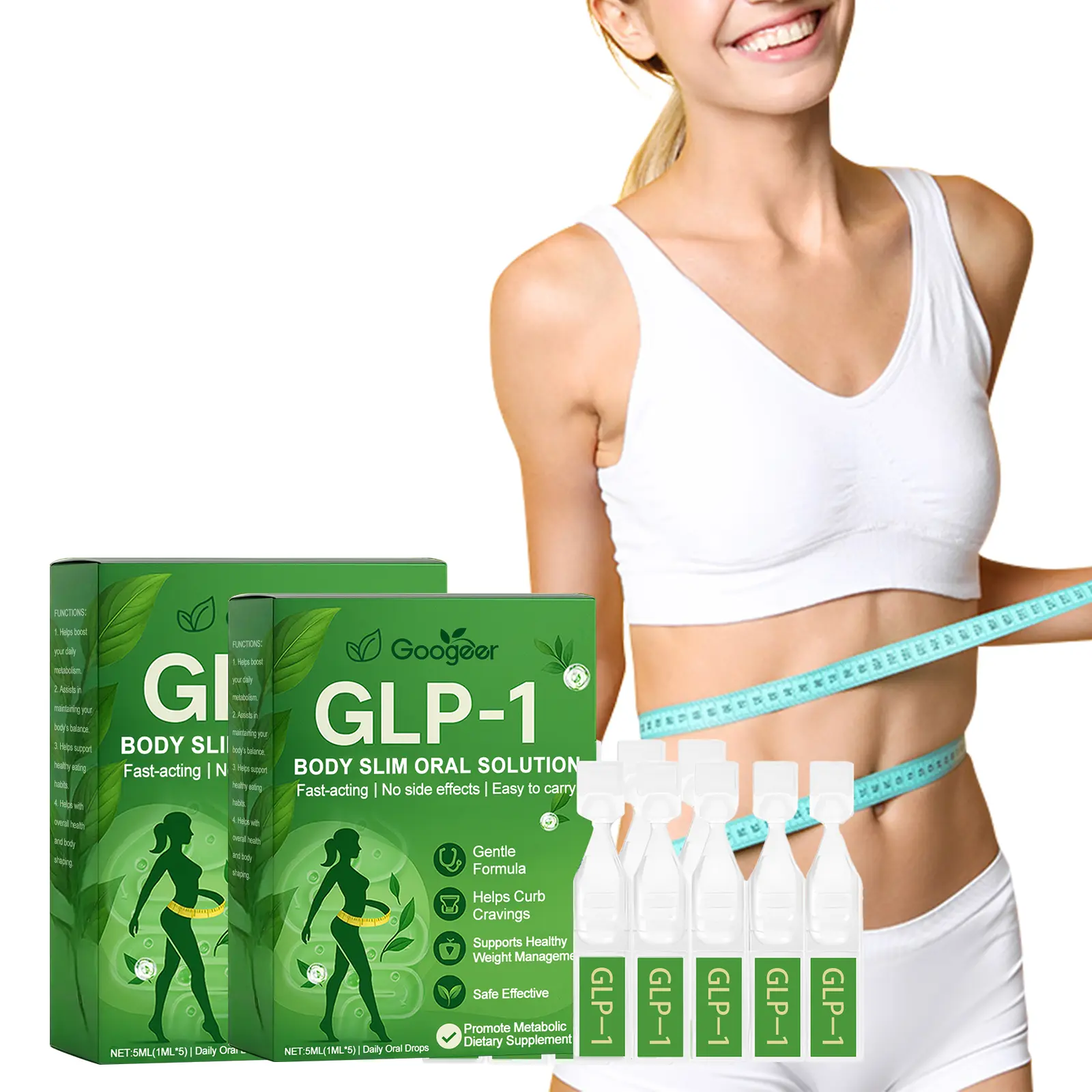 Body Therapy Drops with Green Tea, Moringa & Turmeric 8 googeer body therapy glp1 curve drops GO I02 0238 01 5531