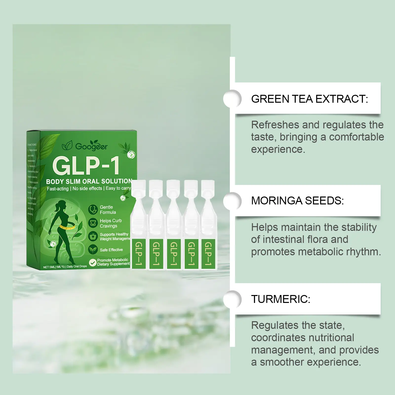 Body Therapy Drops with Green Tea, Moringa & Turmeric 11 googeer body therapy glp1 curve drops GO I02 0238 01 5537