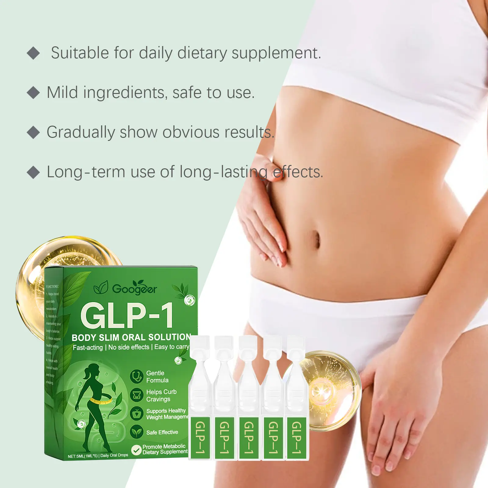 Body Therapy Drops with Green Tea, Moringa & Turmeric 13 googeer body therapy glp1 curve drops GO I02 0238 01 5538