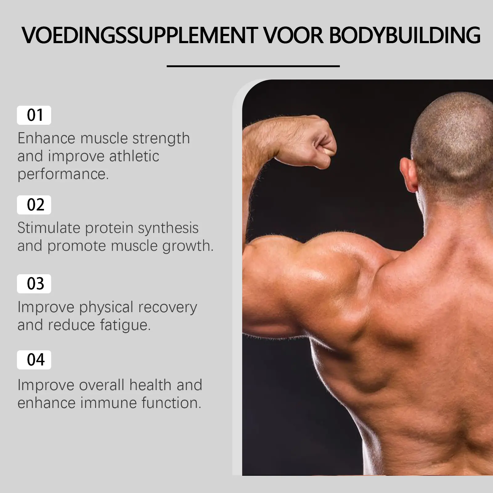 Muscle Support Dietary Supplement for Recovery and Growth - GoGetter 14 googeer bodybuilding supplement GO I02 0186 01 893