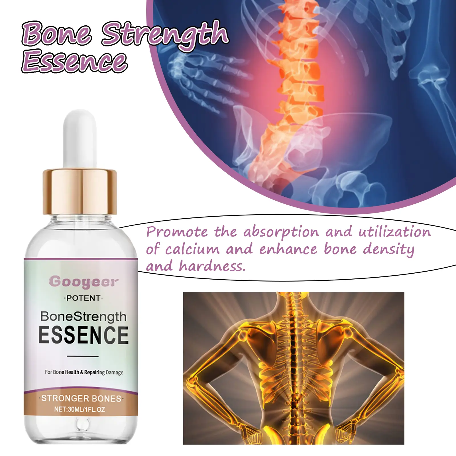 Bone Strength Essence for Joint Support & Calcium Absorption - Googeer 11 googeer bone strength essence joint pain GOI02 A028 30 WH1 1950