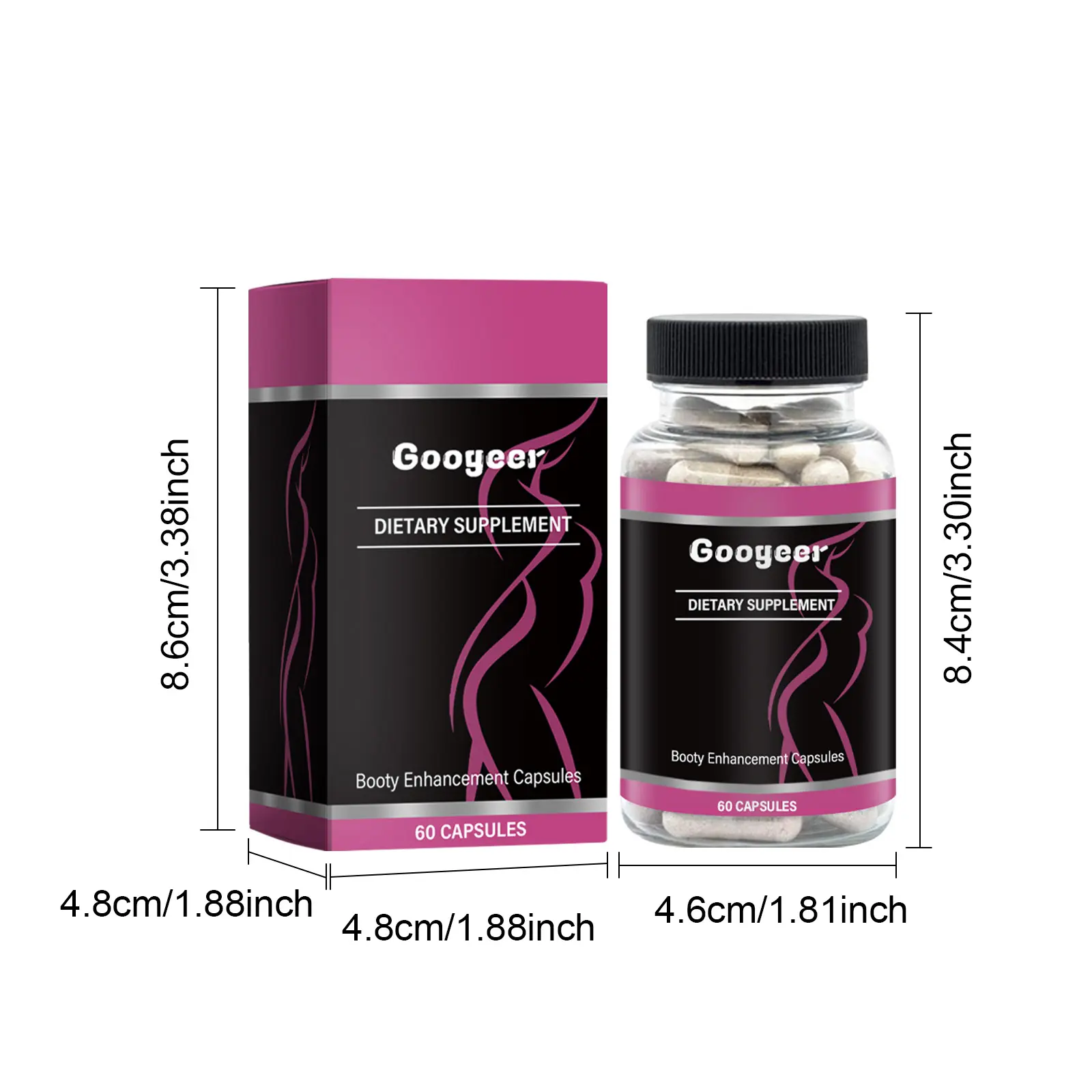 Butt Enhancement Capsules for Firming and Toning by GoGetter 7 googeer booty enhancement capsules GOI02 A038 60 BK1 2049
