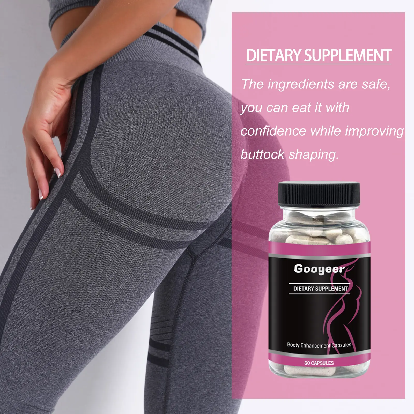 Butt Enhancement Capsules for Firming and Toning by GoGetter 14 googeer booty enhancement capsules GOI02 A038 60 BK1 2056