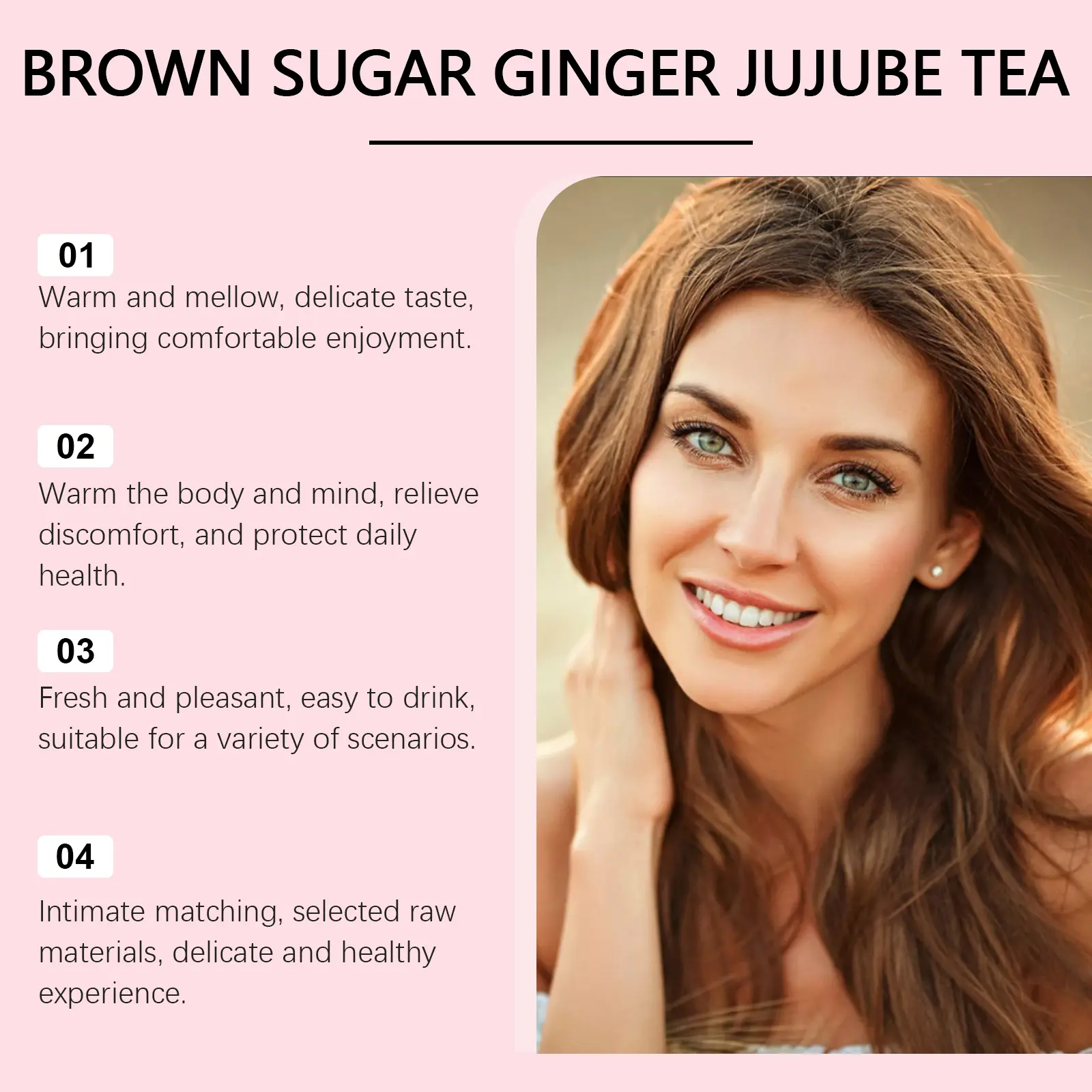 Brown Sugar Ginger Rose Herbal Tea - Warming & Relaxing Blend 11 googeer brown sugar ginger rose tea GO I03 0029 01 5126