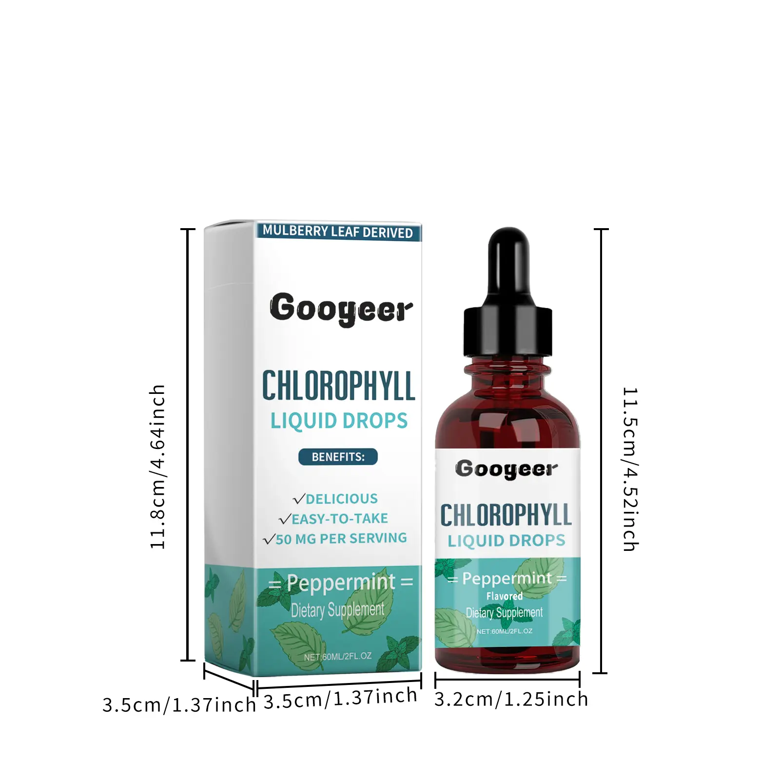 Chlorophyll Liquid Drops for Fresh Breath & Energy Support - Googeer 7 googeer chlorophyll liquid drops bad breath GOI02 A025 60 WH1 1014