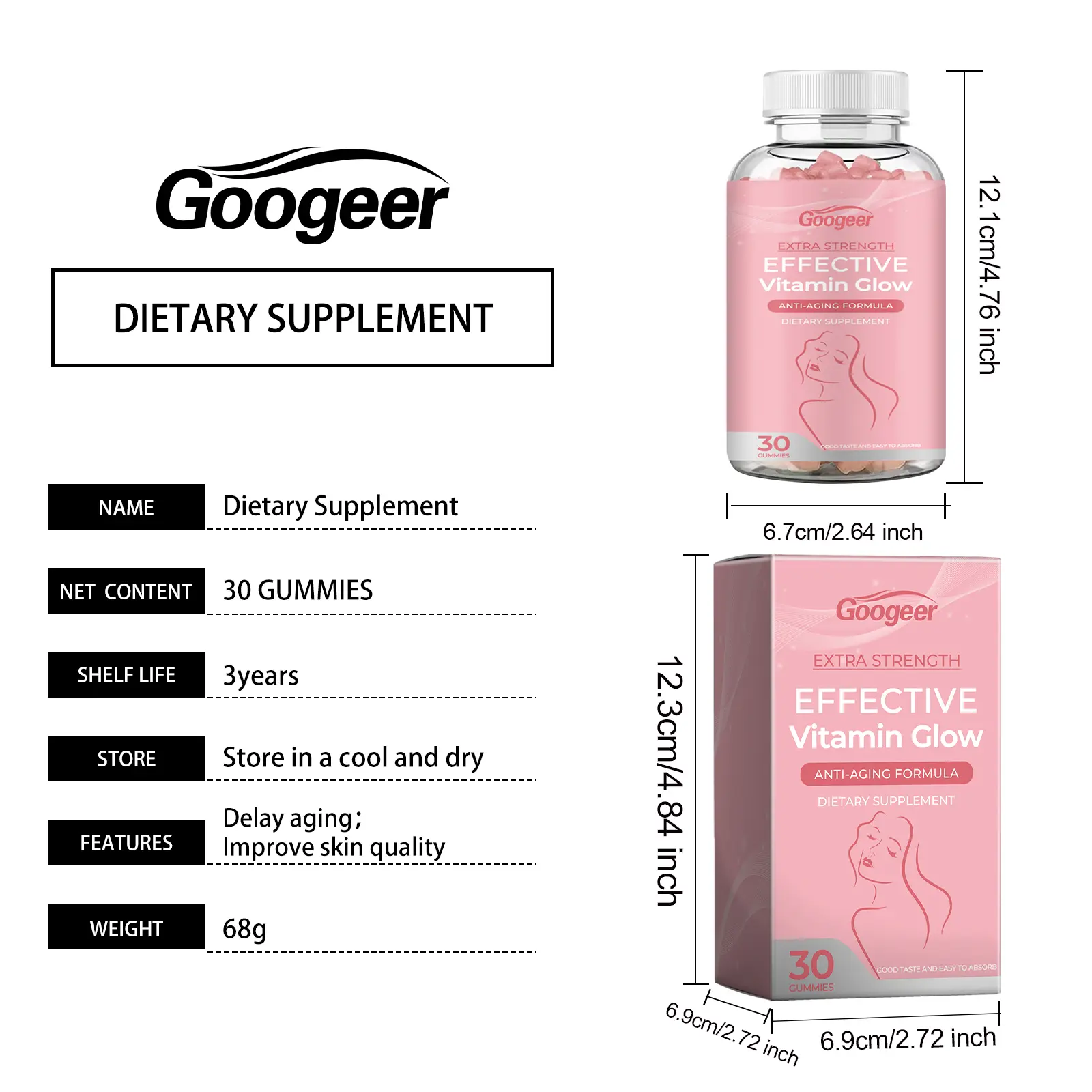 Collagen Gummies Dietary Supplement with Vitamin C 7 googeer collagen gummy body GO A05 0002 01 4525