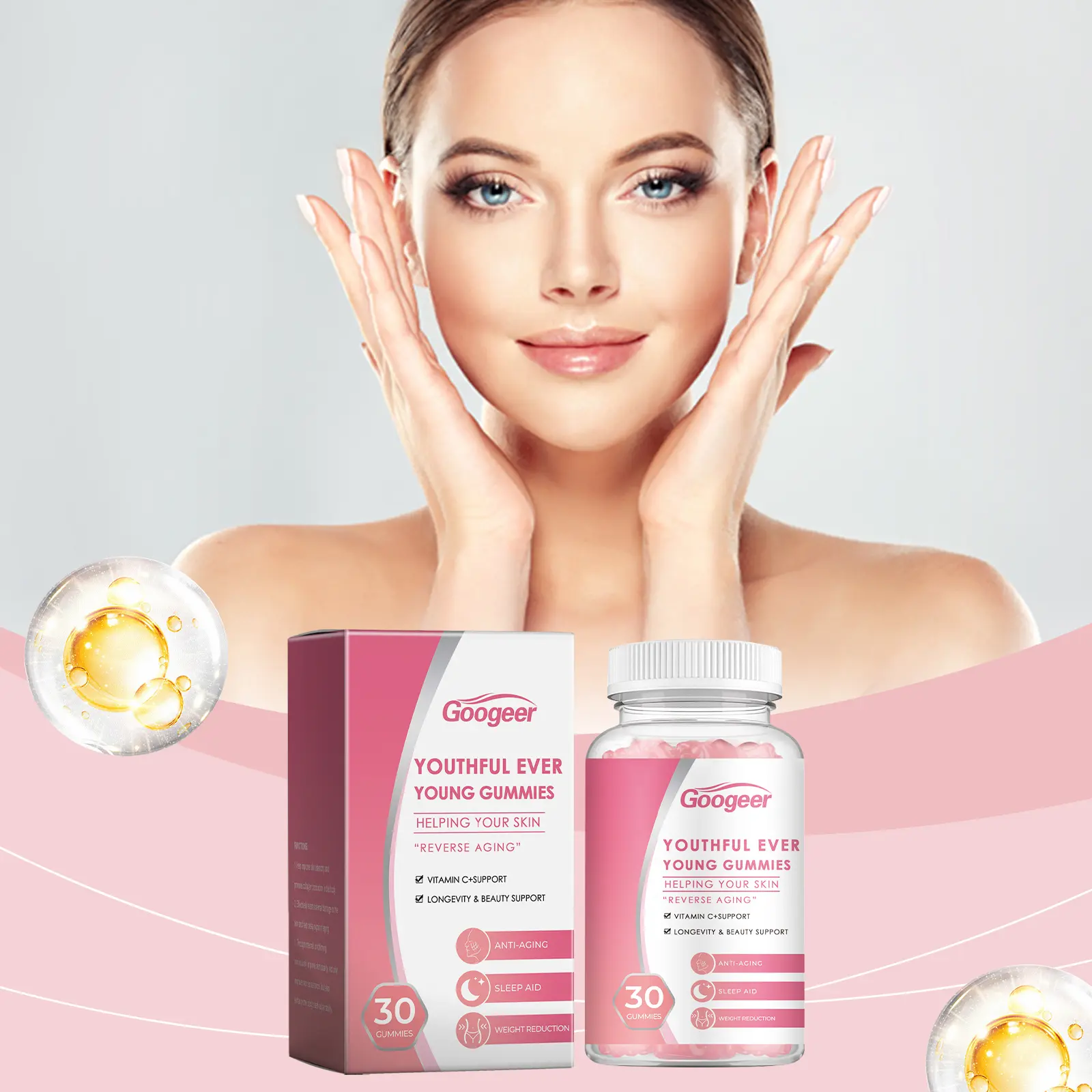 Collagen Gummies for Skin Support with Vitamin C 8 googeer collagen gummy skin GO A06 0005 01 4681