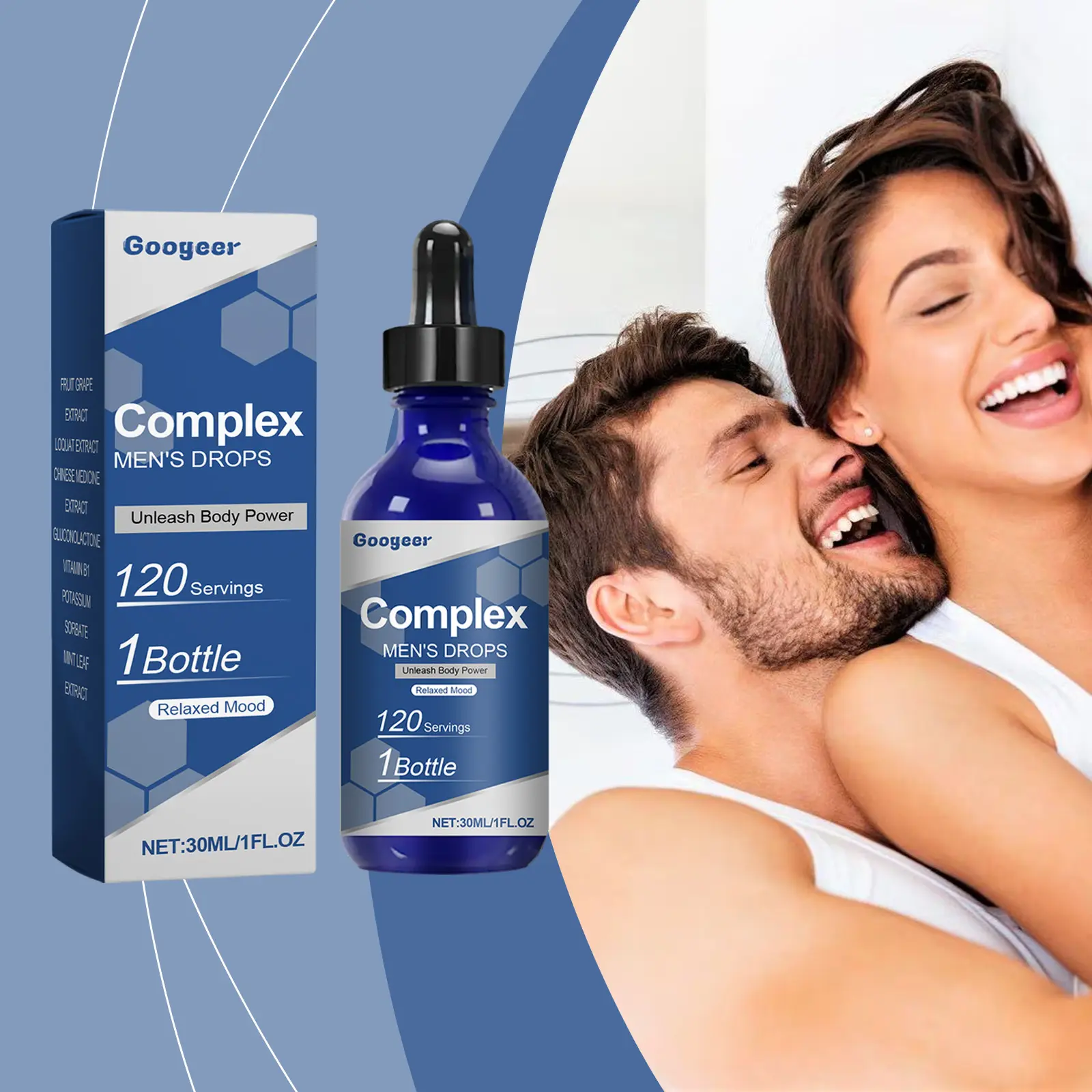 Men's Supplement Drops with Natural Herbal Extracts by Googeer 8 googeer complex men drops body GOI02 A045 30 BU1 2576