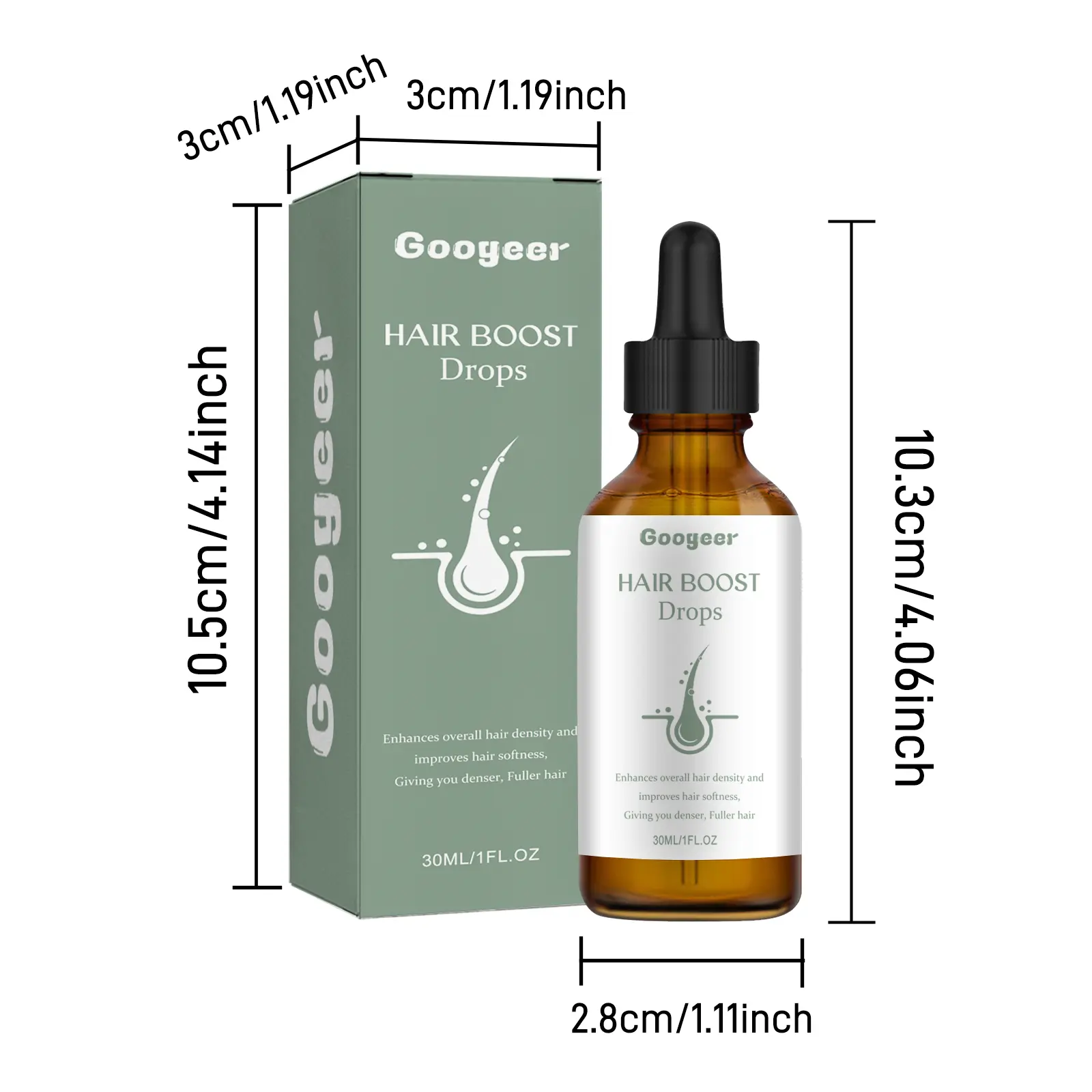 Dense Hair Supplement Drops for Stronger, Thicker Hair | Googeer 7 googeer dense hair dietary supplement drops GOB01 A001 30 GN1 1233
