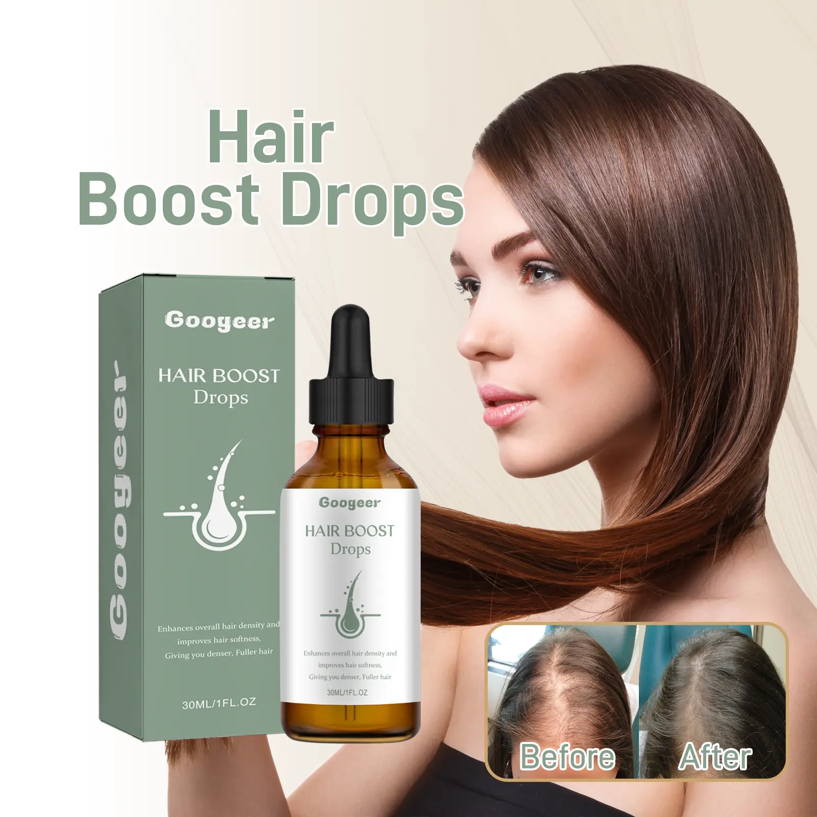 Dense Hair Supplement Drops for Stronger, Thicker Hair | Googeer 8 googeer dense hair dietary supplement drops GOB01 A001 30 GN1 1234