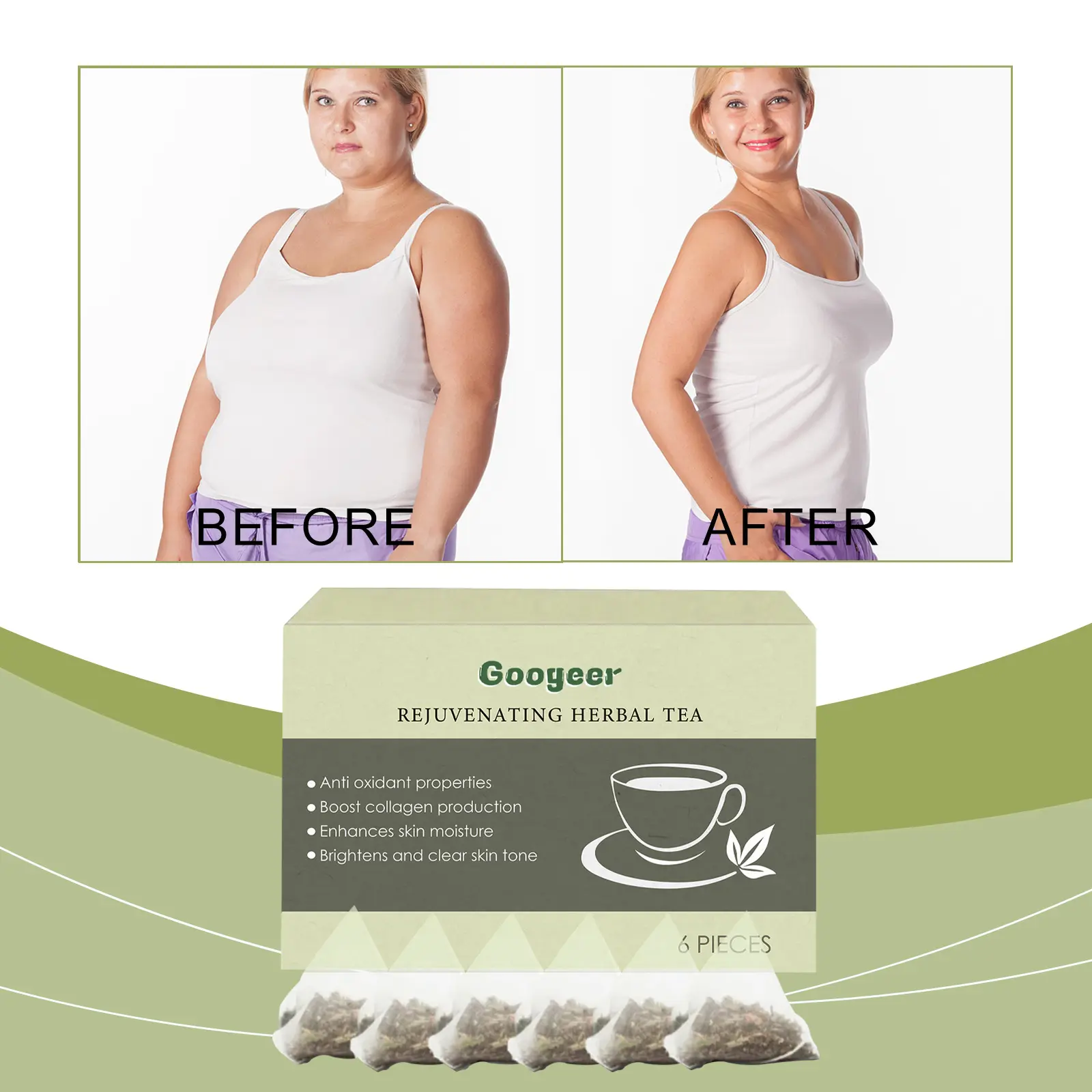 Detox Vitality Herbal Tea with Ginseng & Chrysanthemum - Googeer 8 googeer detox vitality herbal tea GOI01 A001 6 GN1 3256