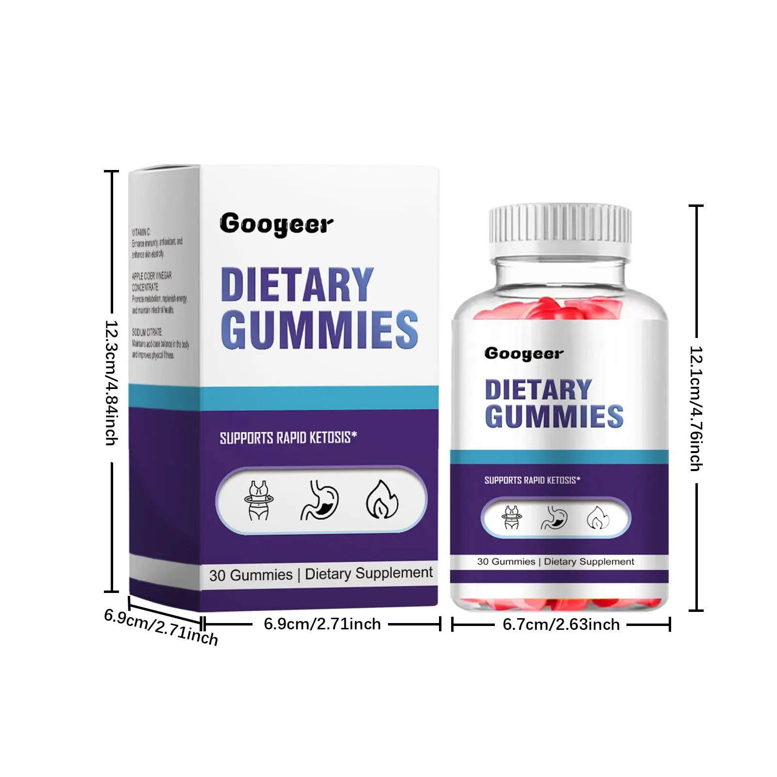 Apple Cider Vinegar Gummies Dietary Supplement by Googeer 7 googeer dietary gummies immunity apple GOB07 A051 30 WH1 2893