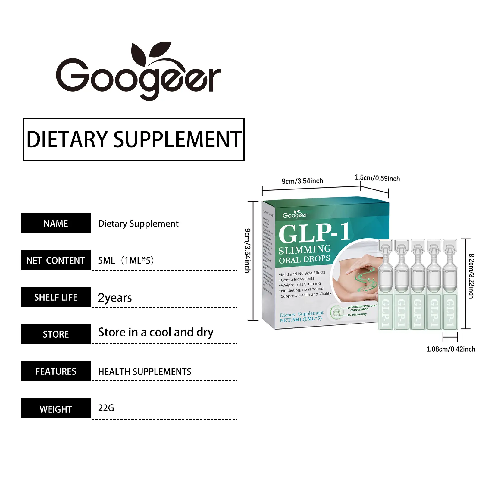 Body Support Dietary Supplement - Mint Extract Formula 7 googeer dietary supplement body treatment GO I02 0236 01 5495