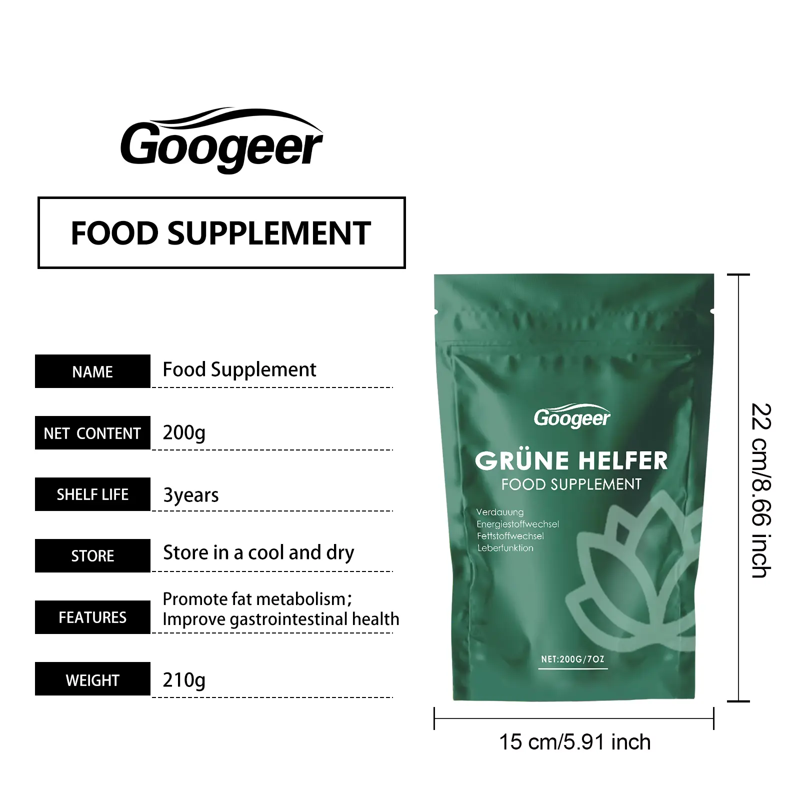 Digestive Shake Supplement for Fat Digestion Support 7 googeer dietary supplement digestive shake GO I03 0028 01 5104