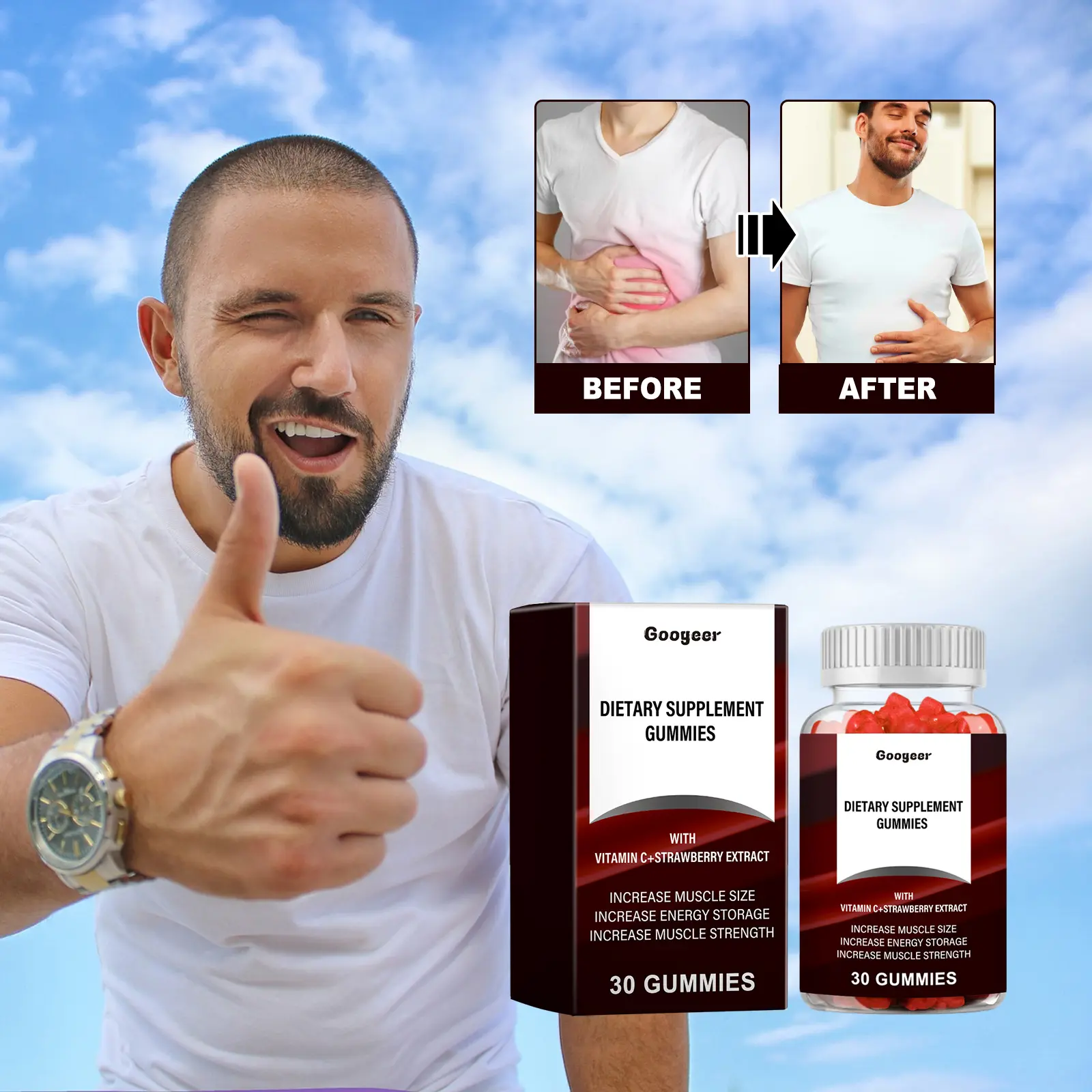 Coffee Extract Gummy with Vitamin E - Daily Wellness Support 14 googeer dietary supplement gummy therapy GOB07 A013 30 WH1 4081