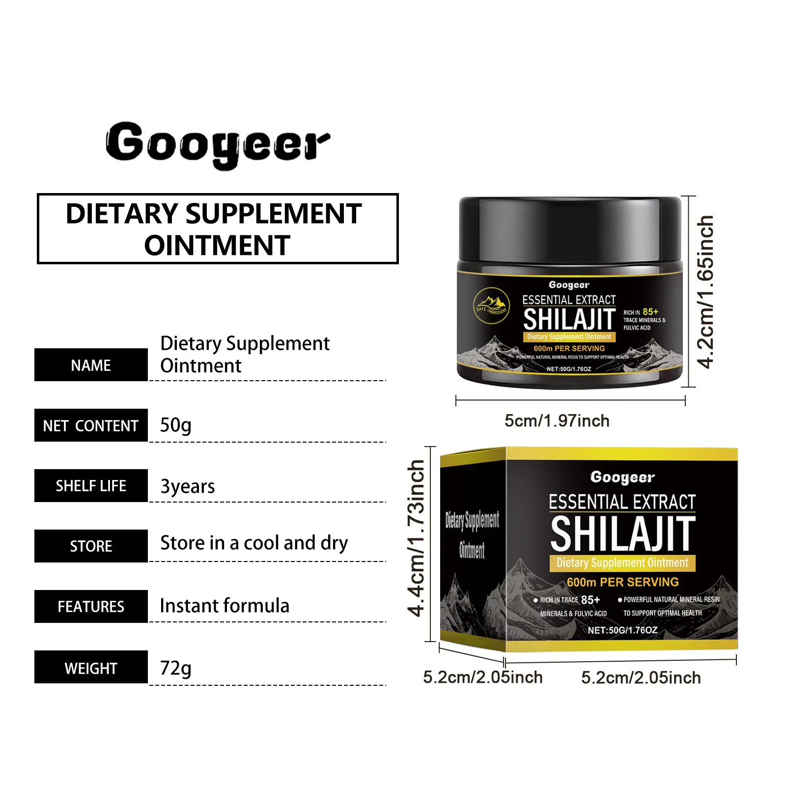 Dietary Supplement Powder with Monk Fruit for Sustained Energy - Googeer 7 googeer dietary supplement ointment GOI02 A072 50 BK1 423