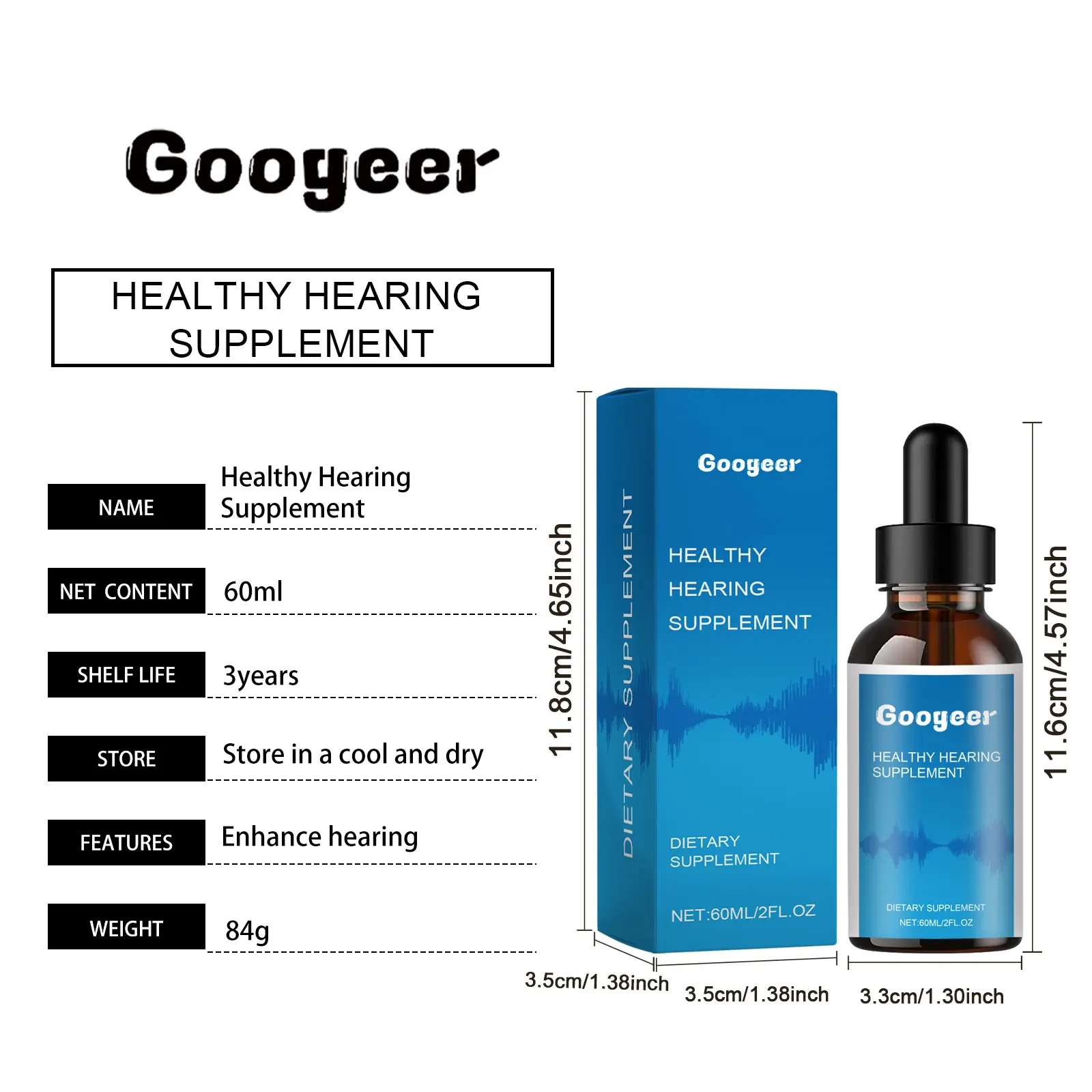 Ear Discomfort Relief Drops with Mint & Potassium Sorbate by Googeer 7 googeer ear drops hearing GOB07 A044 60 BU1 2716