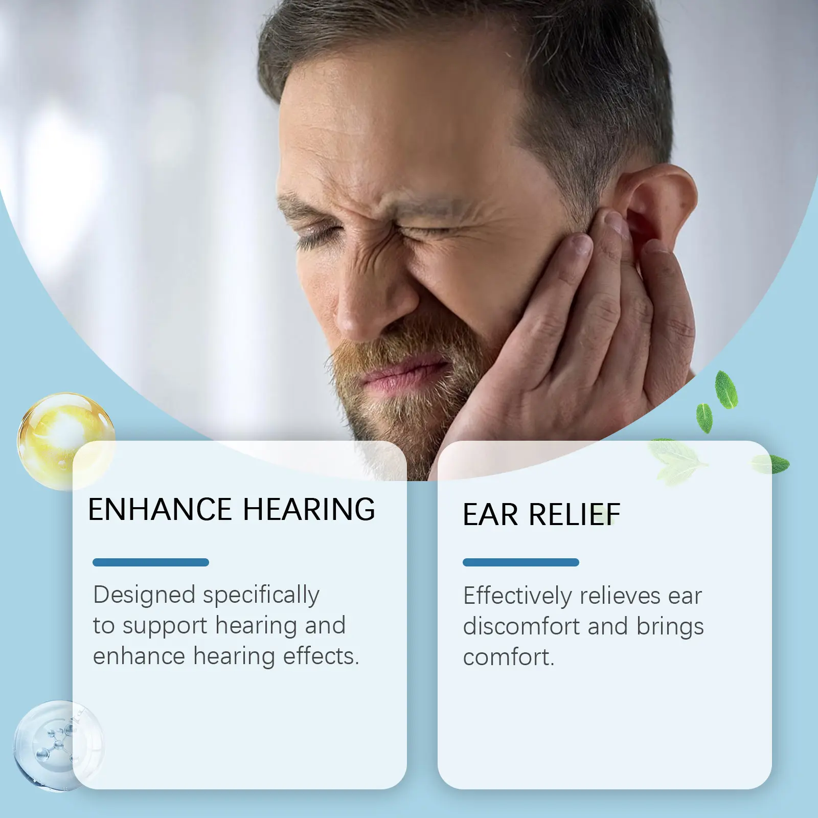 Ear Discomfort Relief Drops with Mint & Potassium Sorbate by Googeer 11 googeer ear drops hearing GOB07 A044 60 BU1 2720
