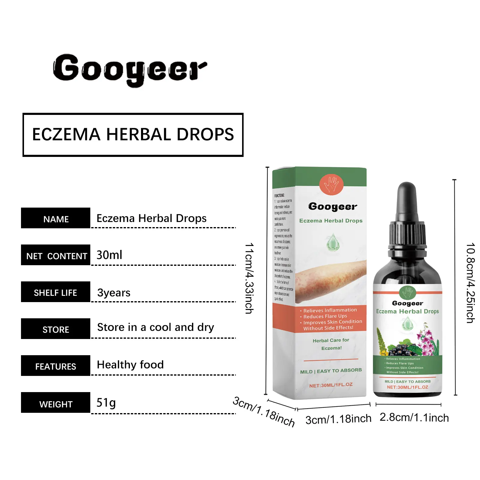 Eczema Herbal Drops for Natural Skin Support 7 googeer eczema herbal drops body GO I03 0008 01 4226