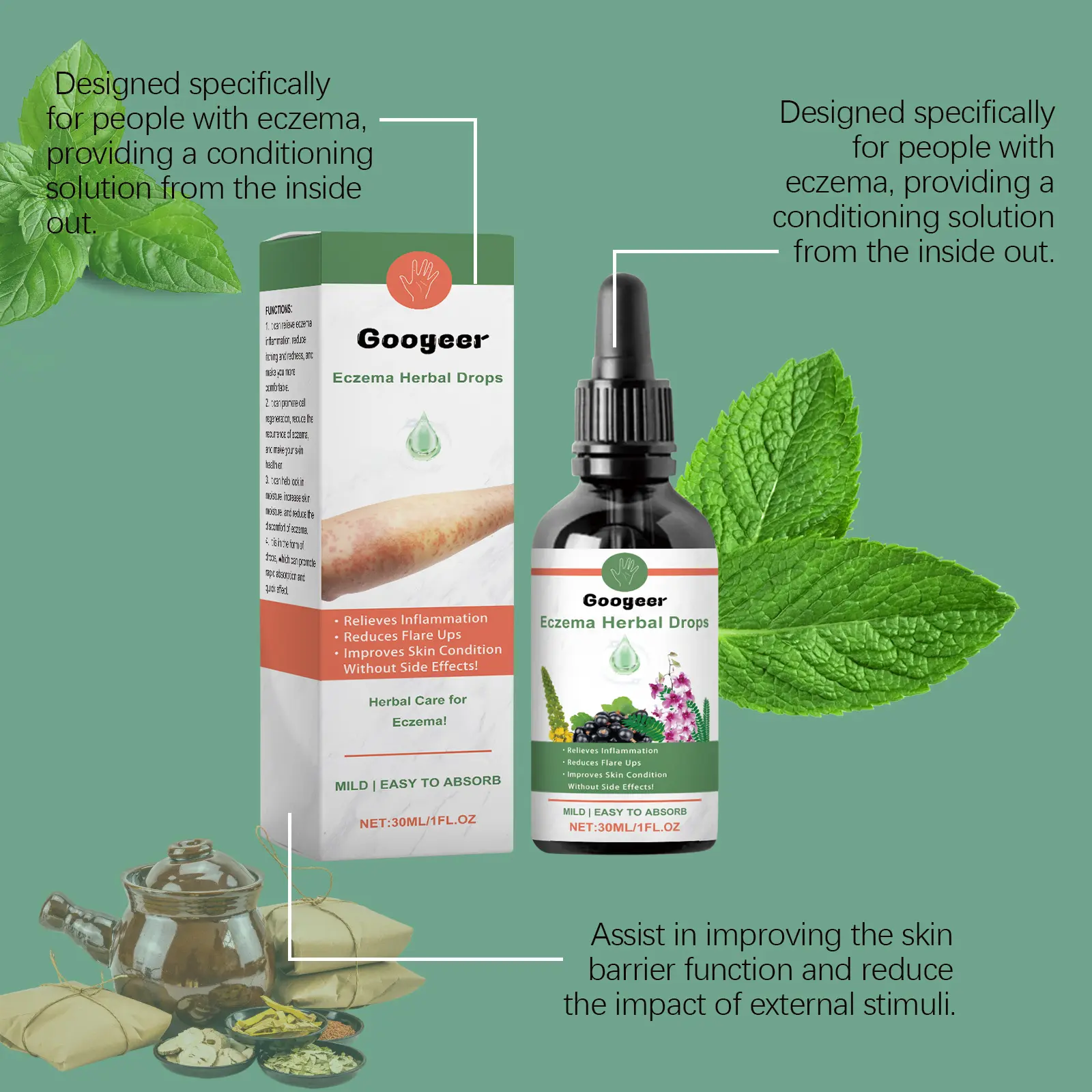 Eczema Herbal Drops for Natural Skin Support 12 googeer eczema herbal drops body GO I03 0008 01 4229