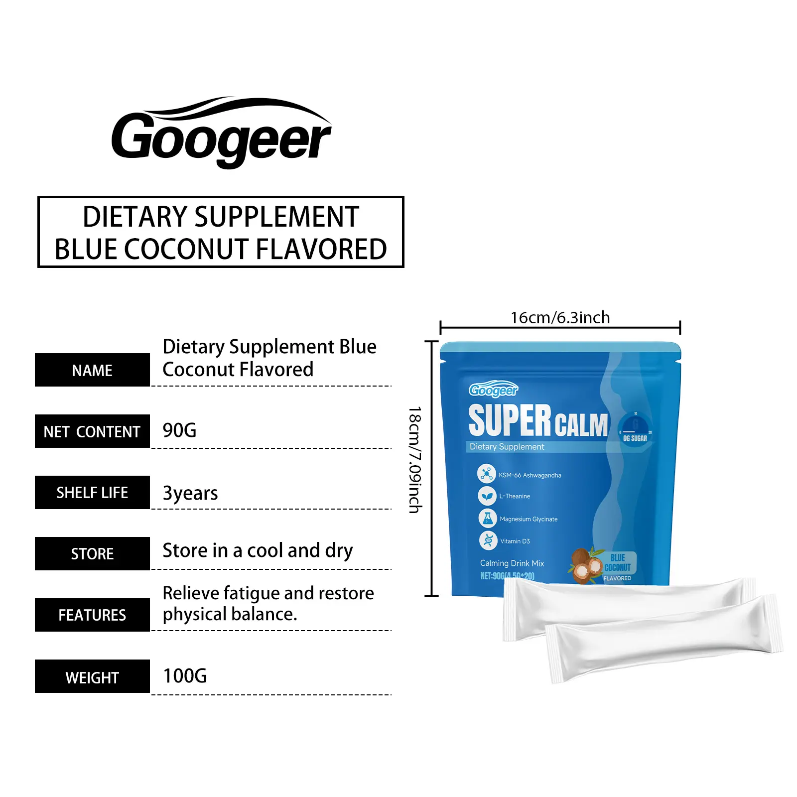 Coconut Electrolyte Powder - Rapid Hydration & Recovery 7 googeer electrolyte powder coconut GO B07 0080 01 4898