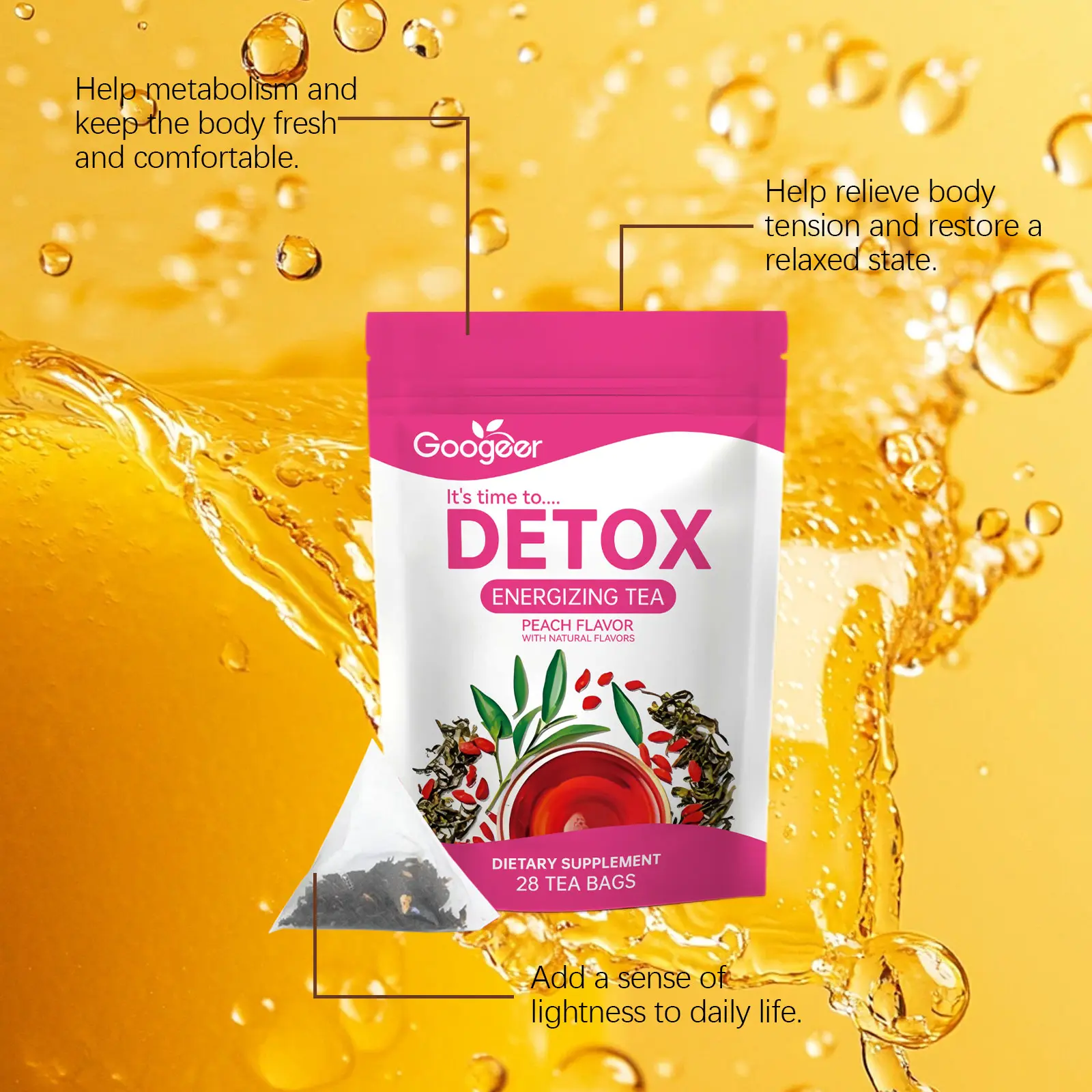 White Peach Oolong Herbal Tea - Refreshing Aromatic Blend 13 googeer energizing tea body treatment GO B08 0007 01 5219