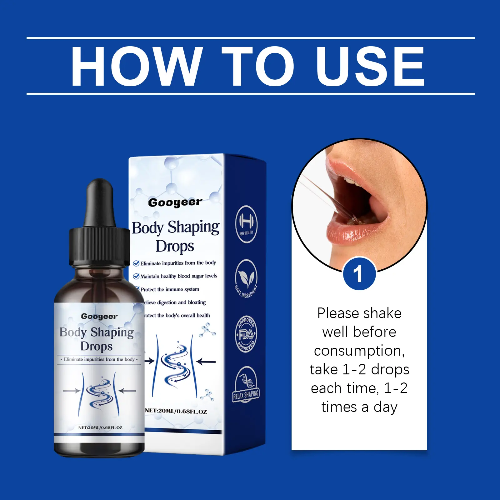Mint Leaf Extract Drops for Daily Wellness Support by Googeer 10 googeer fat burning fat shaping drops GOB08 A002 20 WH1 2548