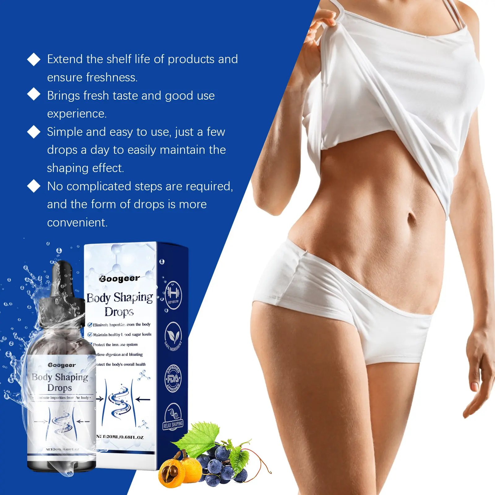 Mint Leaf Extract Drops for Daily Wellness Support by Googeer 13 googeer fat burning fat shaping drops GOB08 A002 20 WH1 2551